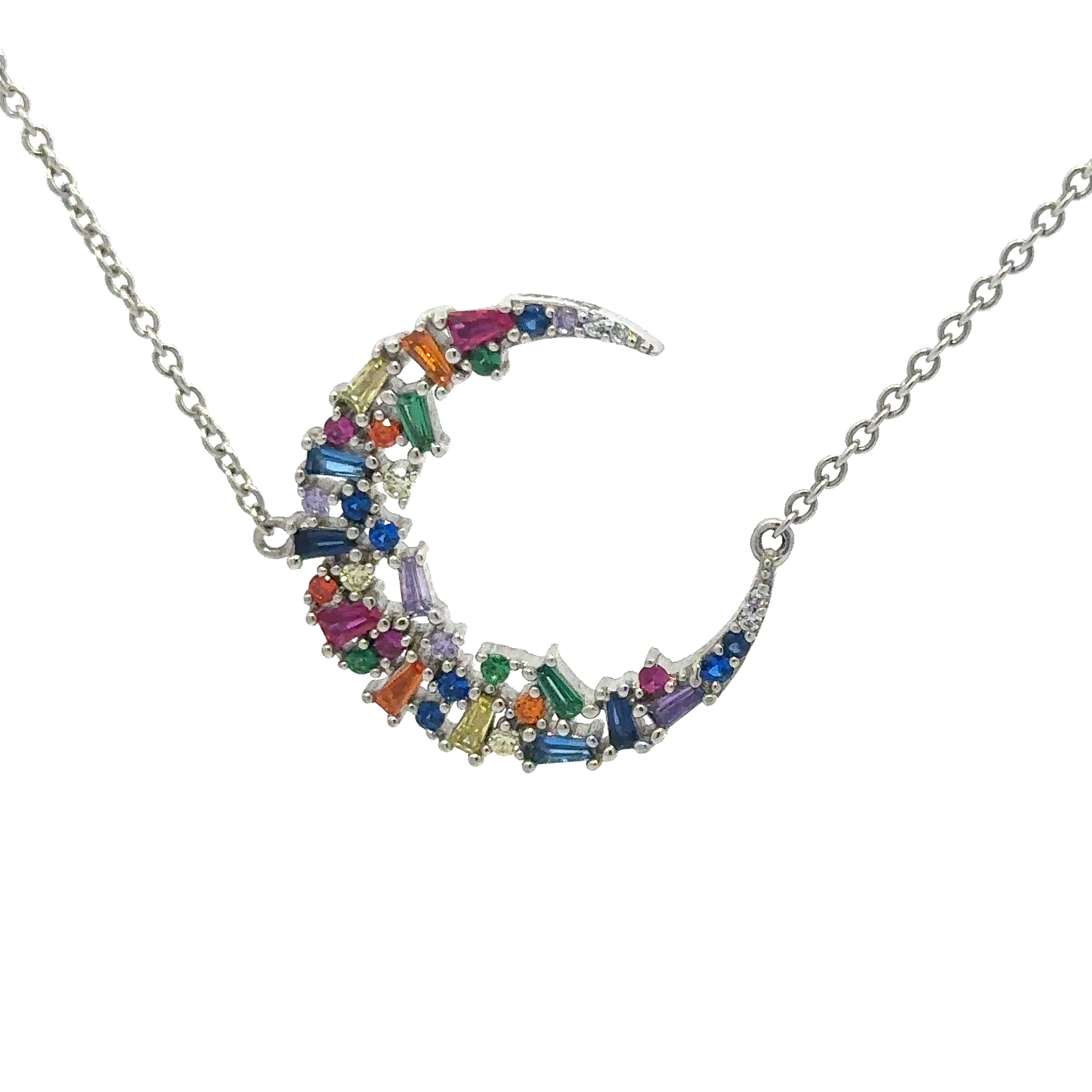 Colorburst Italian Crescent Necklace