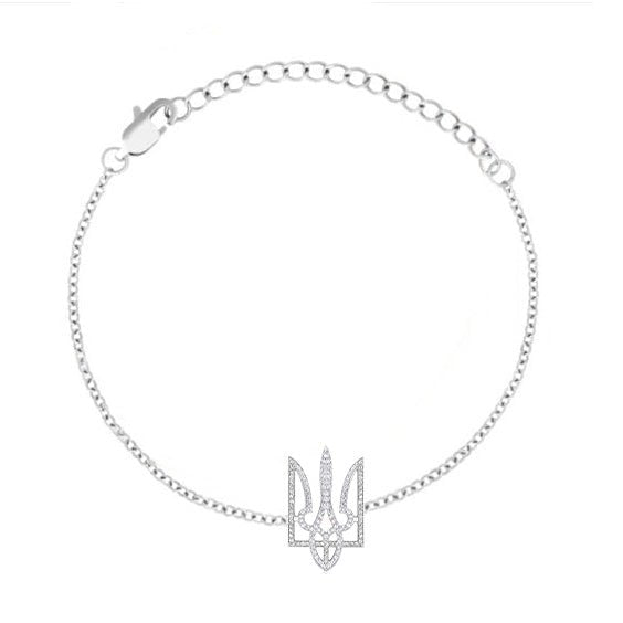 +380 Ukrainian Bracelet with Coat of Arms Zirconia by Natkina