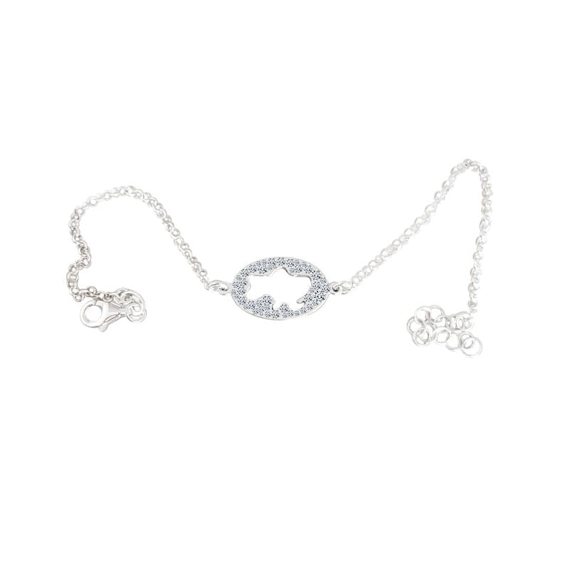 +380 Ukrainian Map Chain Bracelet Zirconia by Natkina