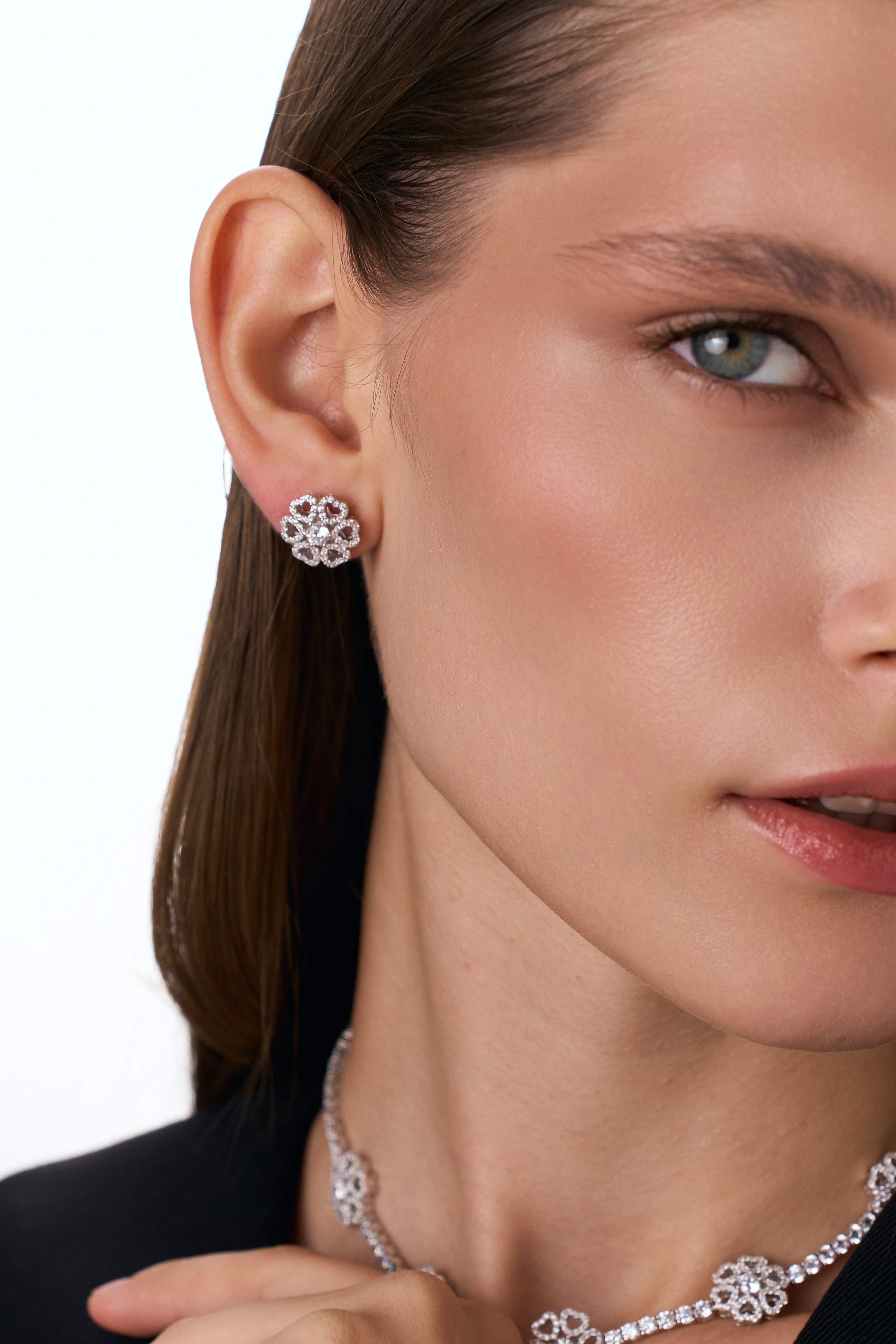 Silver Blooming Flower Earrings