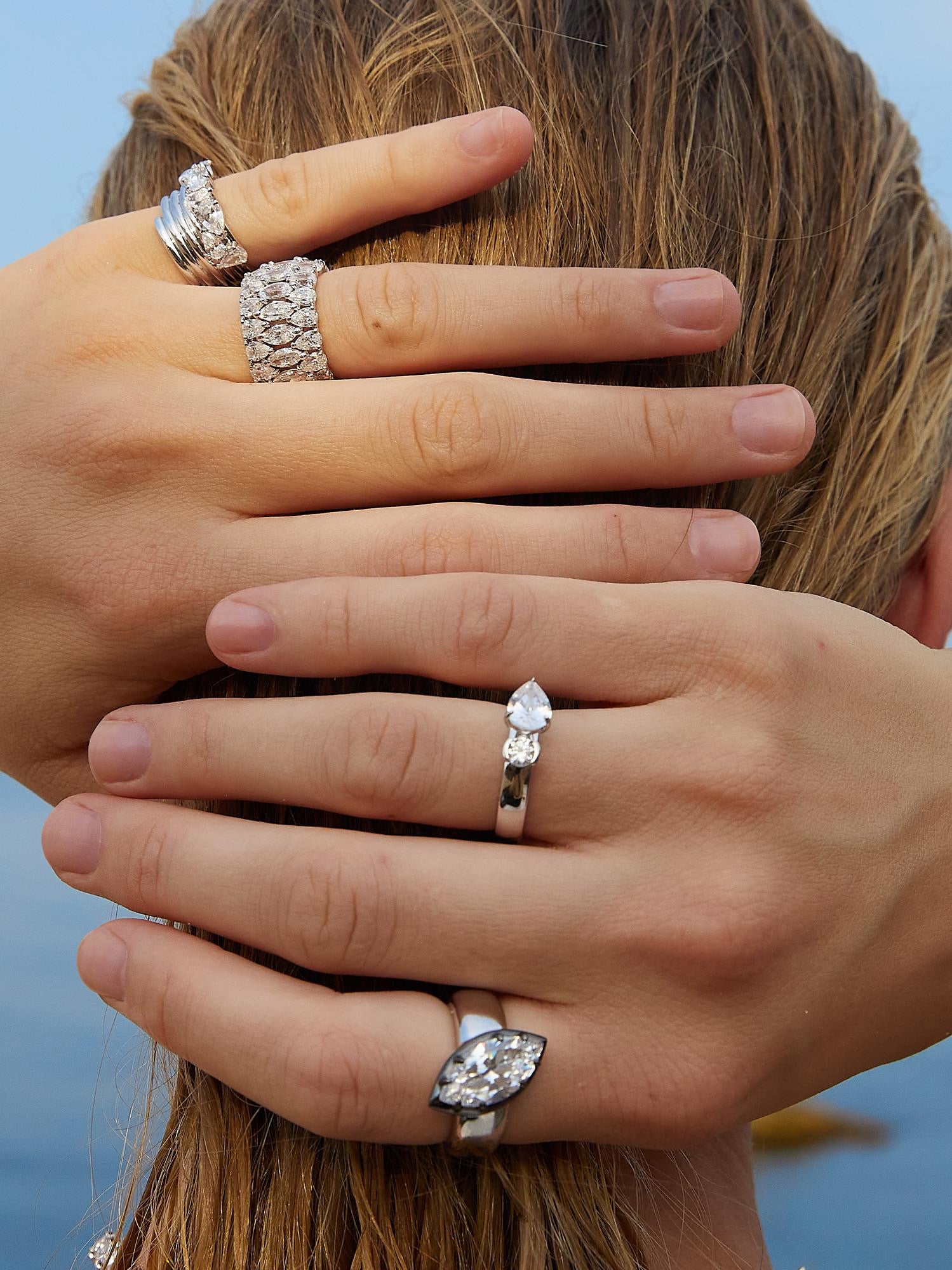 Pear-Round Duo Ring
