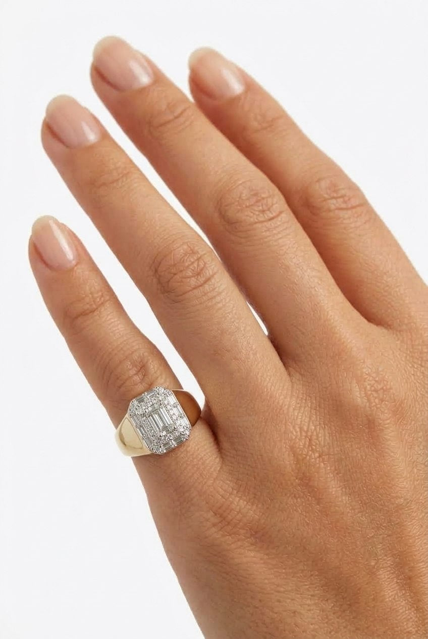 Emerald-Cut Empire Pinky Ring