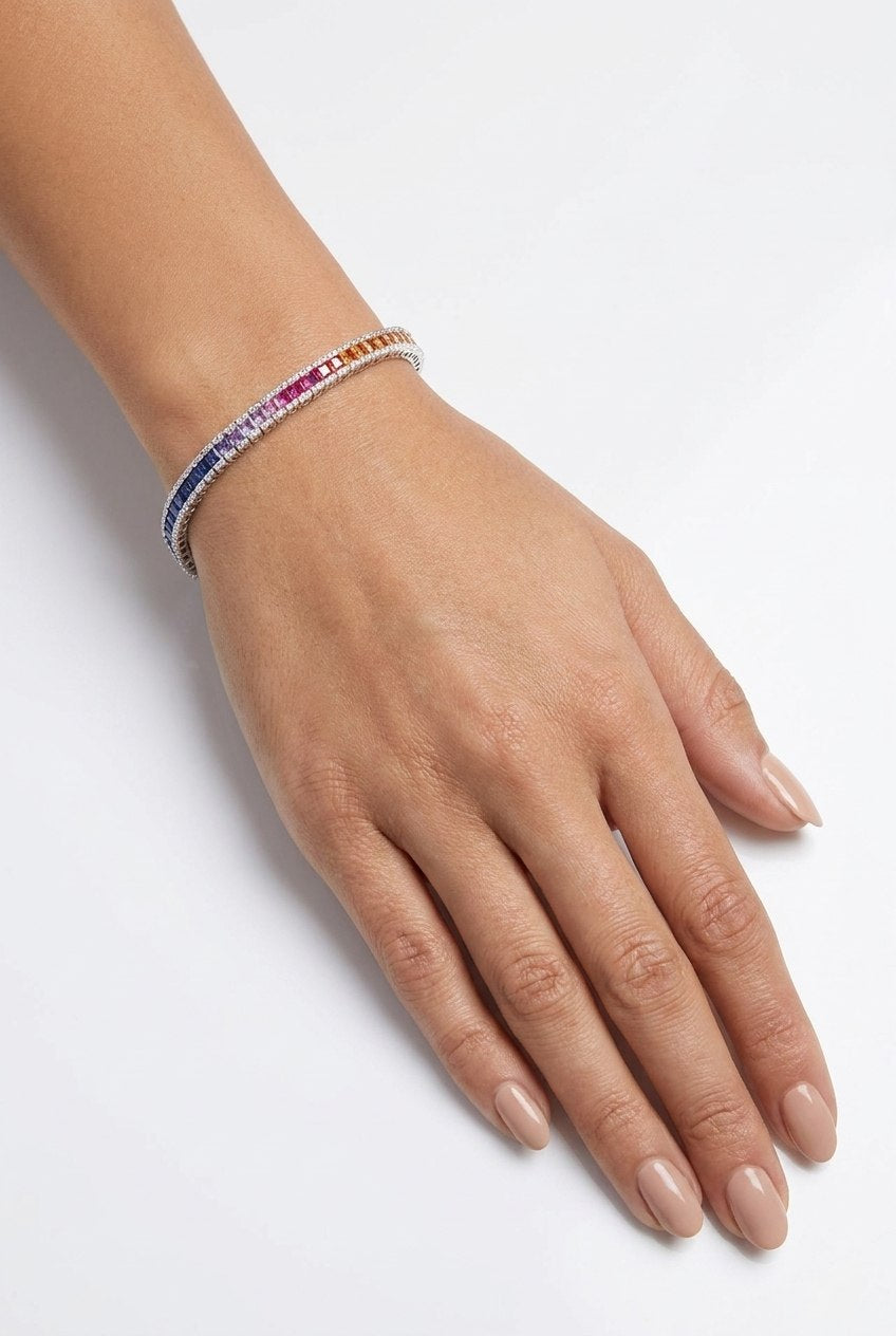 Classic Rainbow Tennis Bracelet