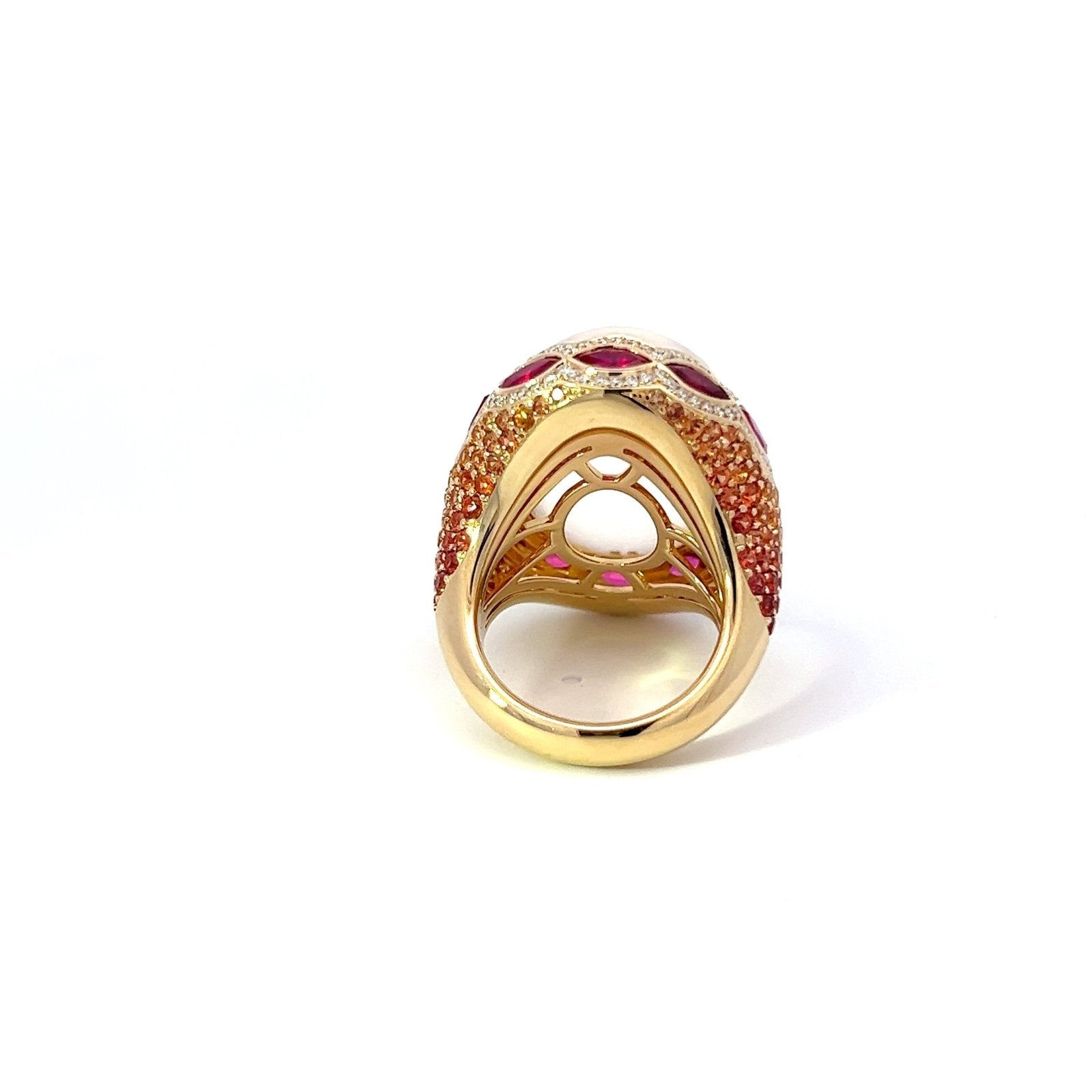 Aladdin Treasure Moonstone Diamond 18K Yellow Gold Exclusive Ring by Natkina