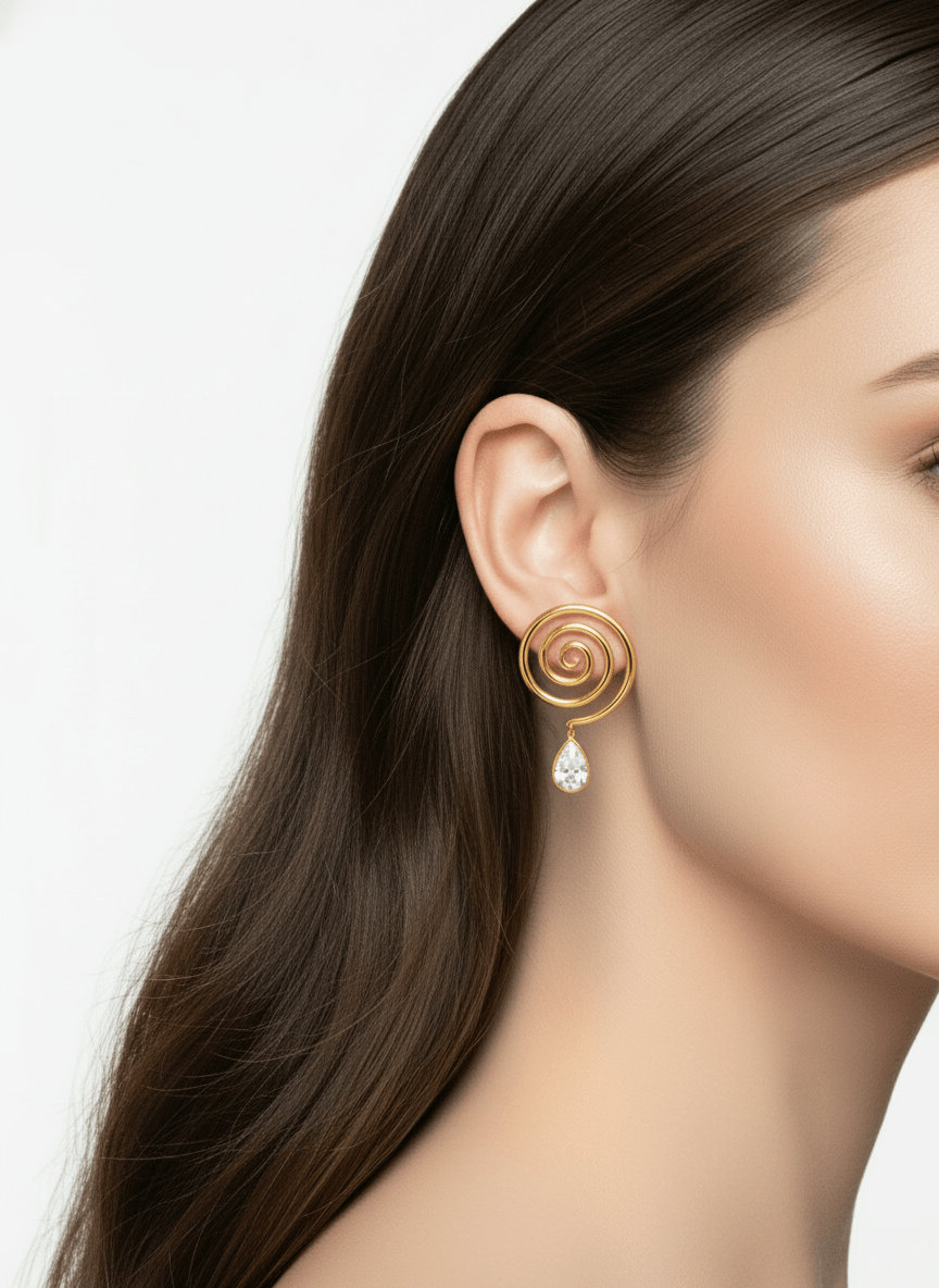 "An Eternal Mystery" Clear Crystal Large Earrings by Kristina Bazan by Natkina