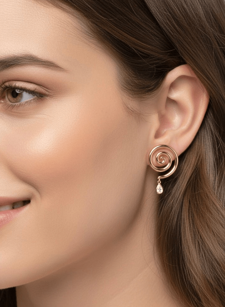 "An Eternal Mystery" Clear Crystal Small Earrings by Kristina Bazan by Natkina