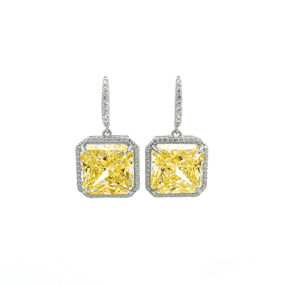 Appealing Square Cut 13x13 mm Silver Earrings by Natkina