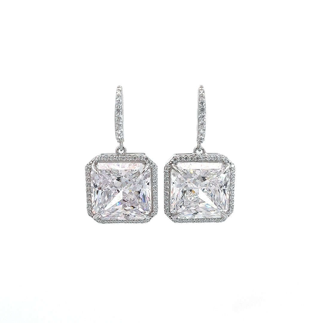 Appealing Square Cut 13x13 mm Silver Earrings by Natkina