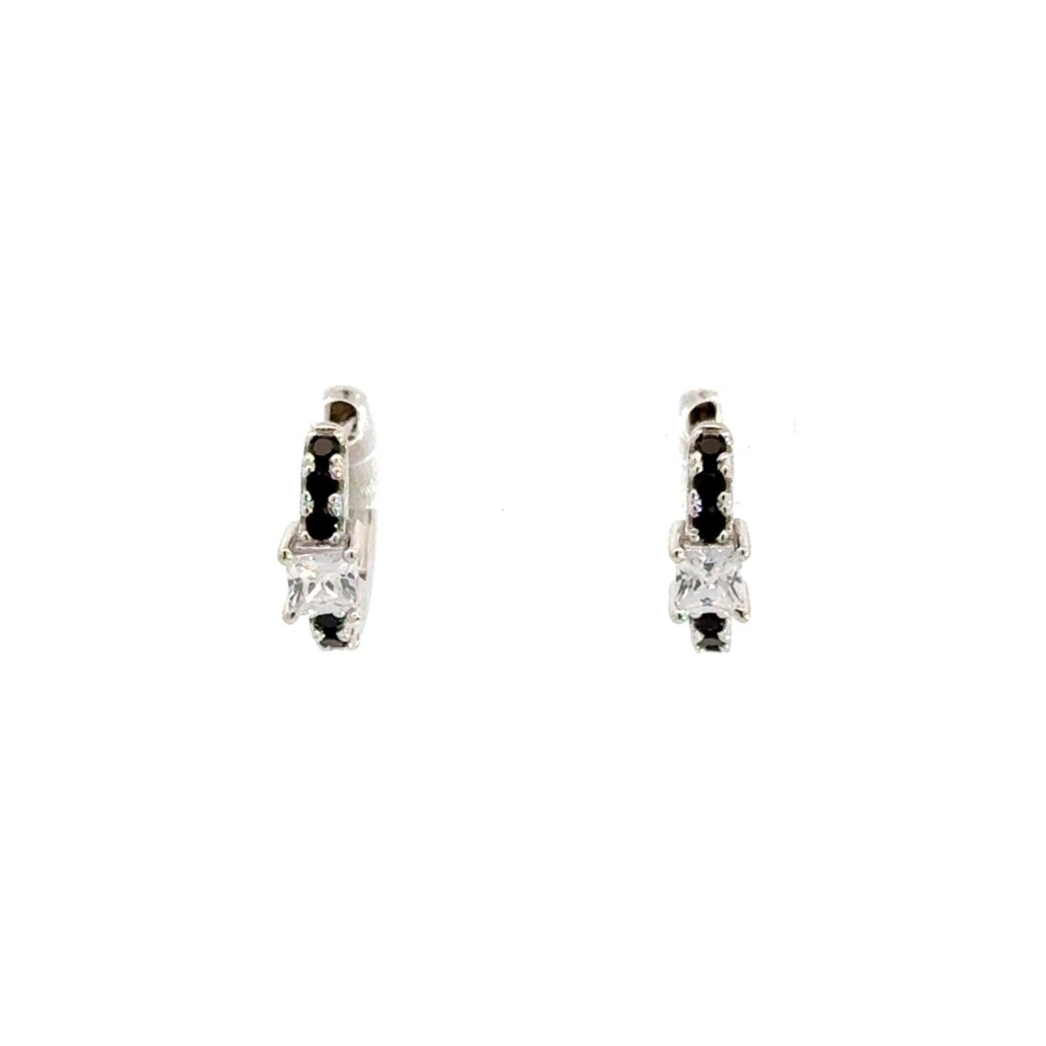 Black and White Accent Shiny Square Earrings by Natkina