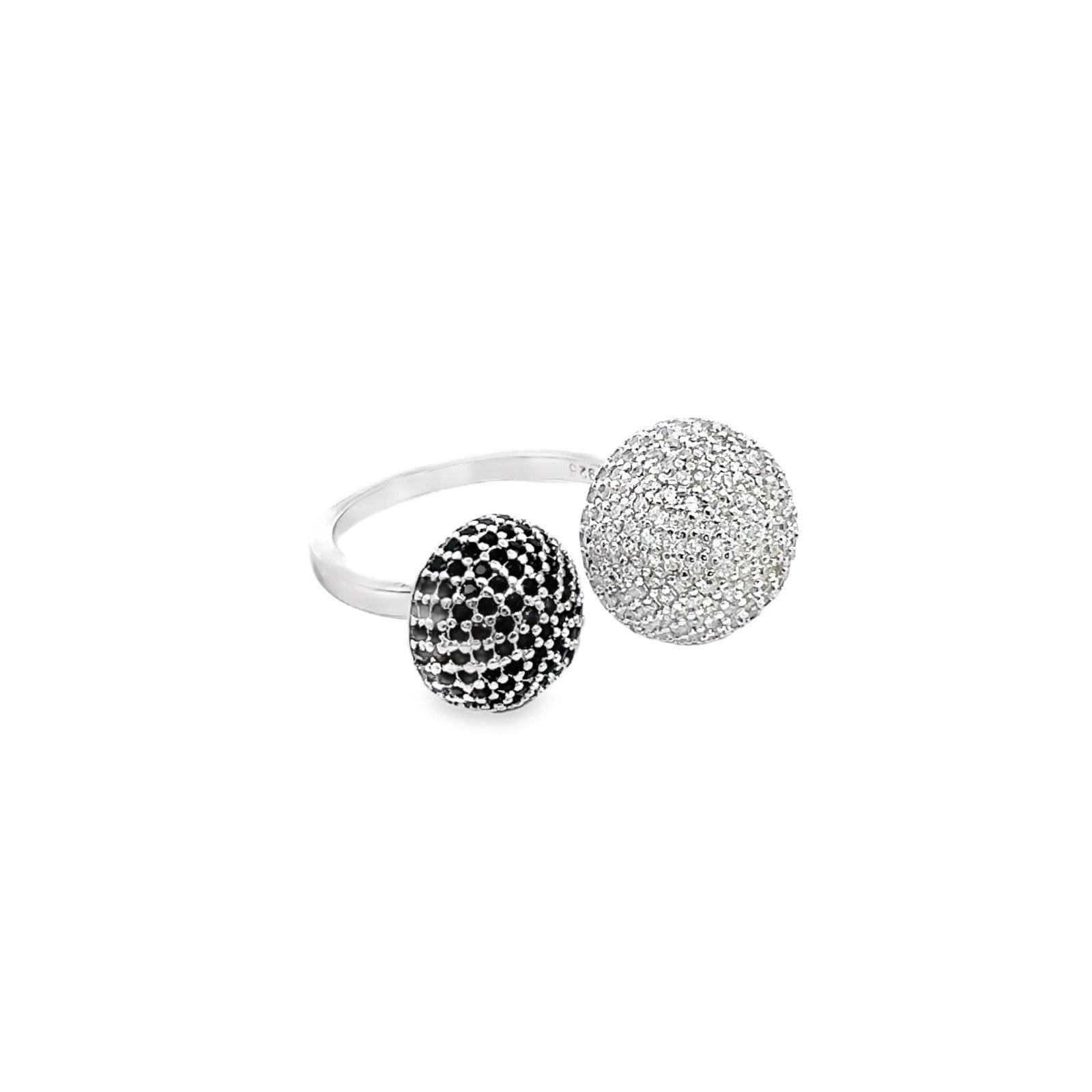 Black and White Kissing Silver Ring by Natkina