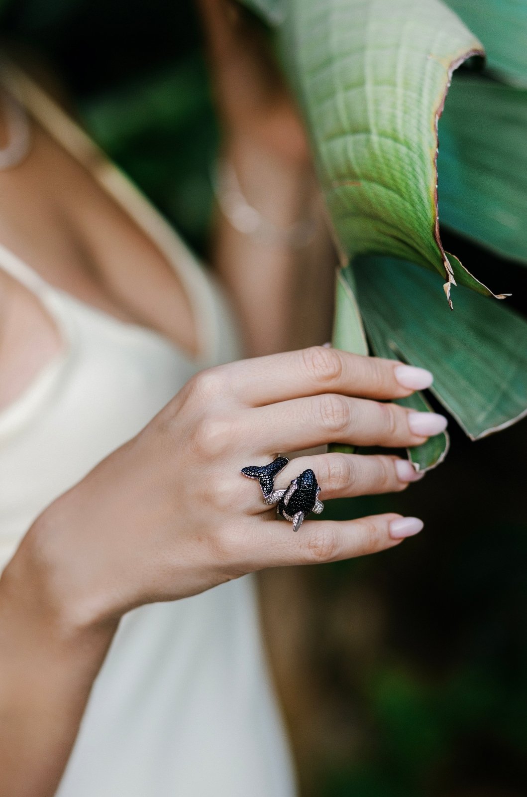 Black Killer Whale Silver Ring by Natkina