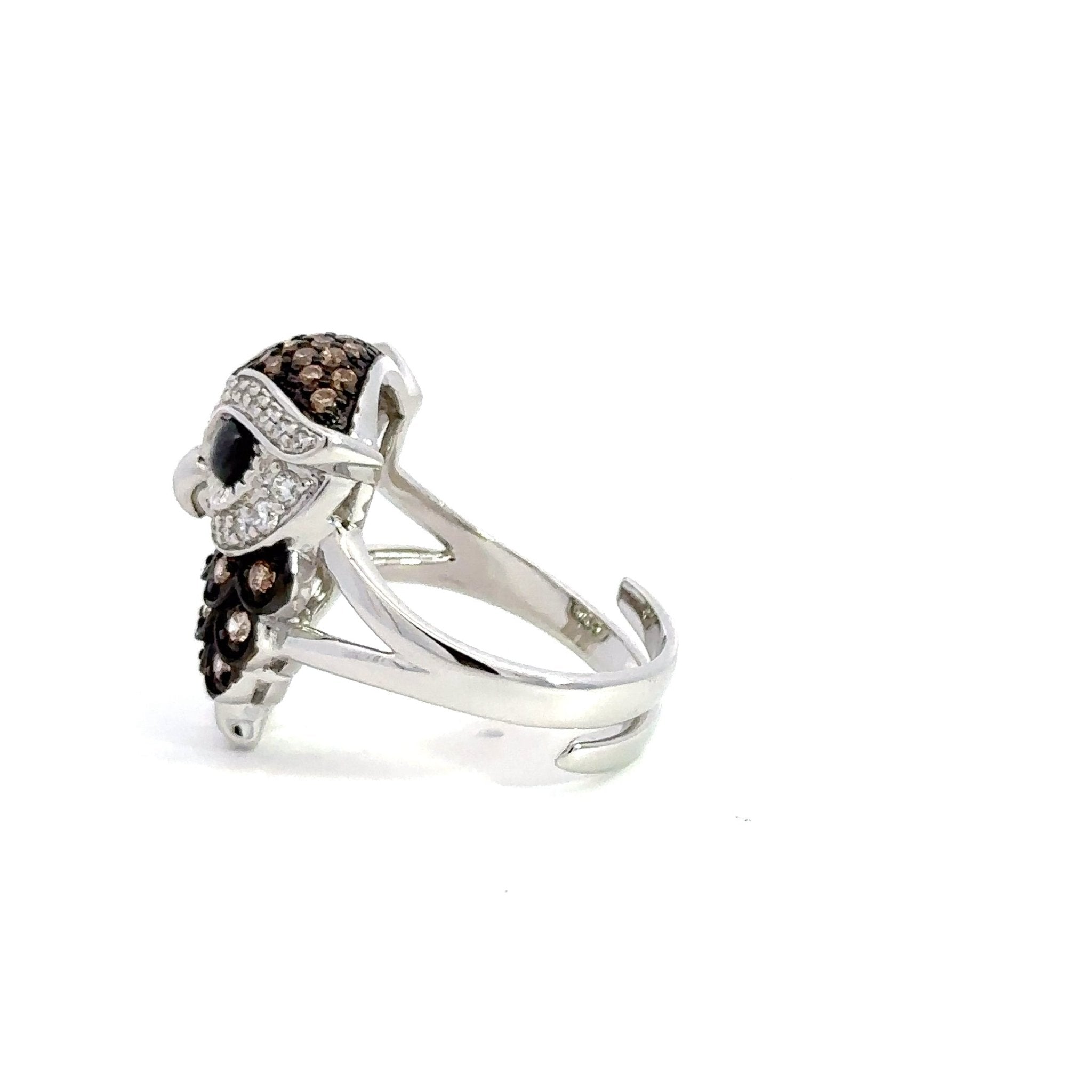 Black & White Owl SIlver Ring by Natkina