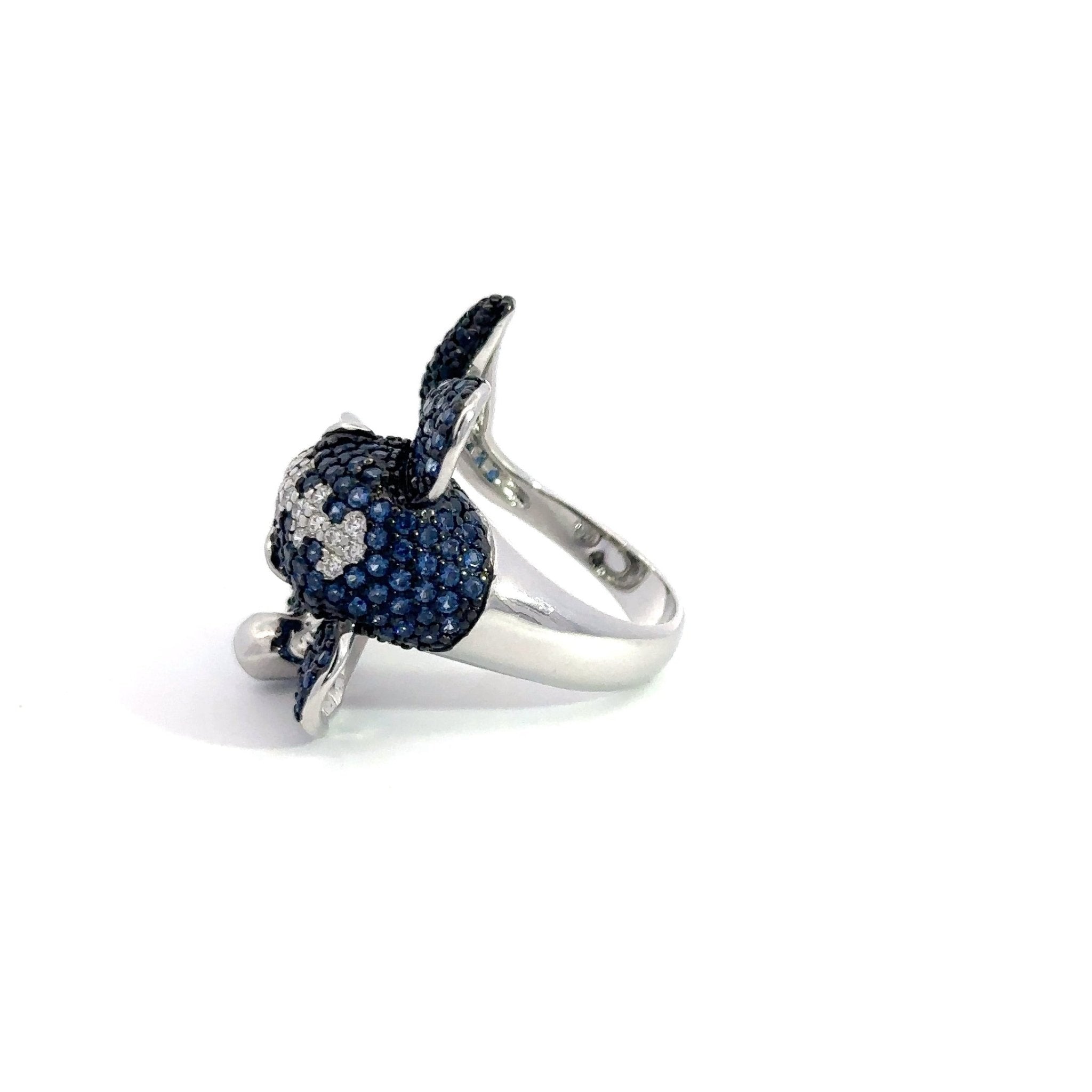 Blue Elephant Silver Ring by Natkina