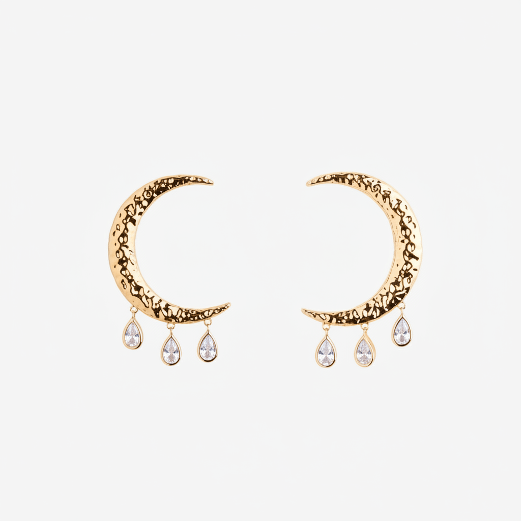 "Born to Shine" Clear Crystal Stone Earrings by Kristina Bazan by Natkina