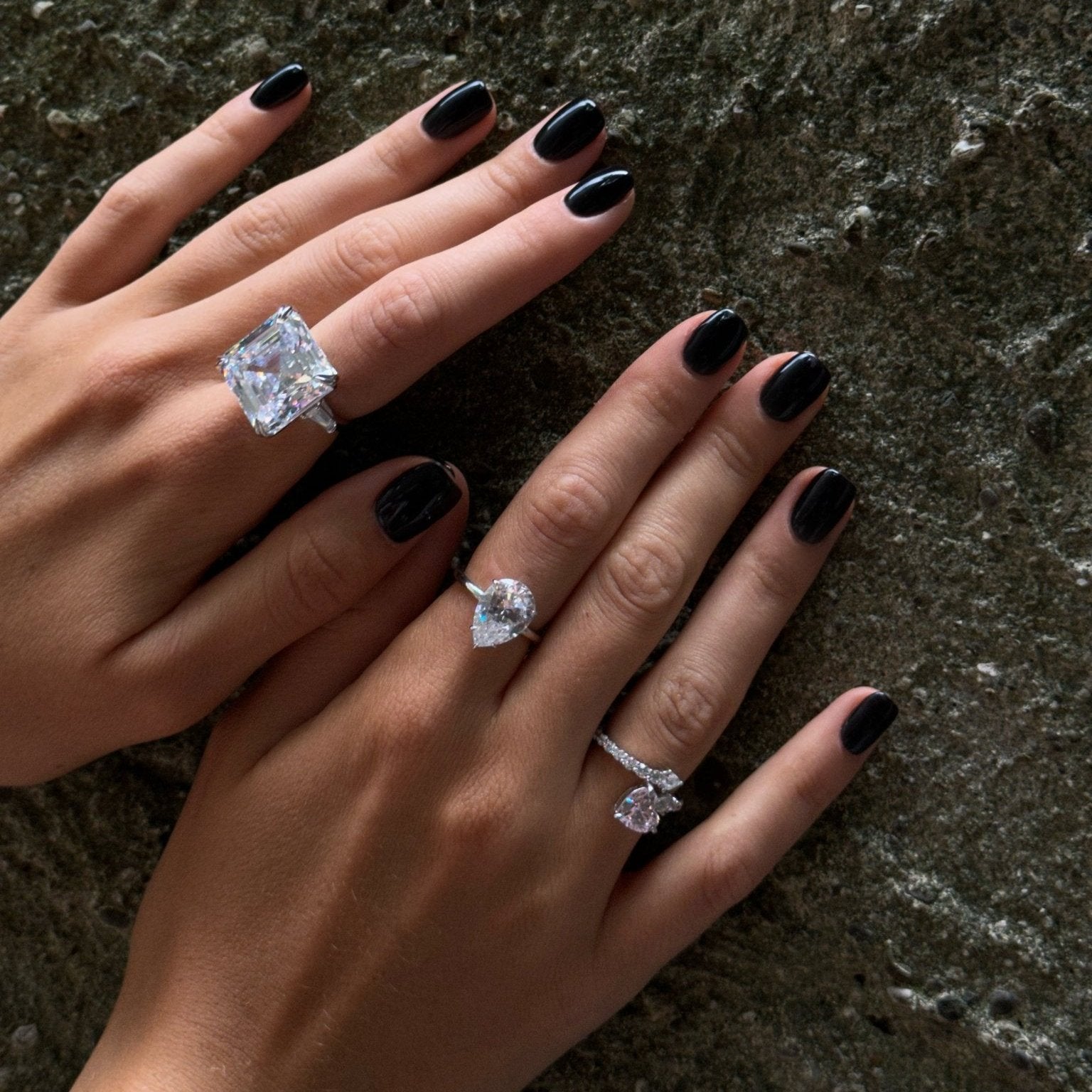Breathtaking Asscher Engagement Ring with Tappered Baguettes by Natkina