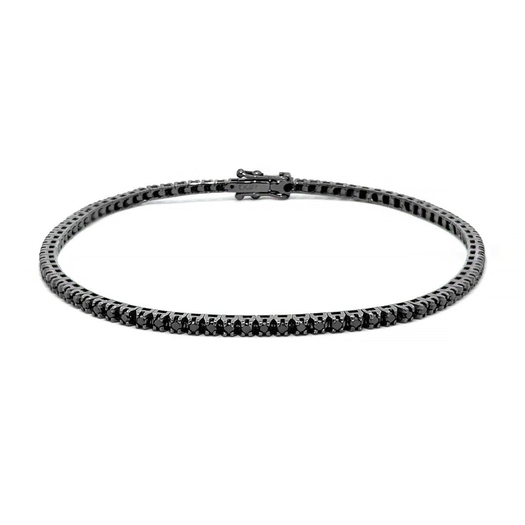 Capsule Classic Black Diamond Tennis 18K Bracelet by Natkina