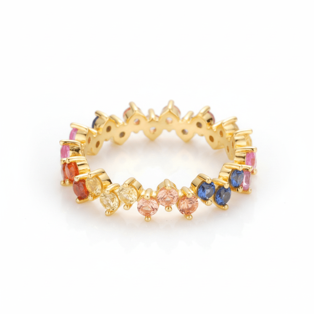Chaotic Rainbow Eternity Silver Ring by Natkina