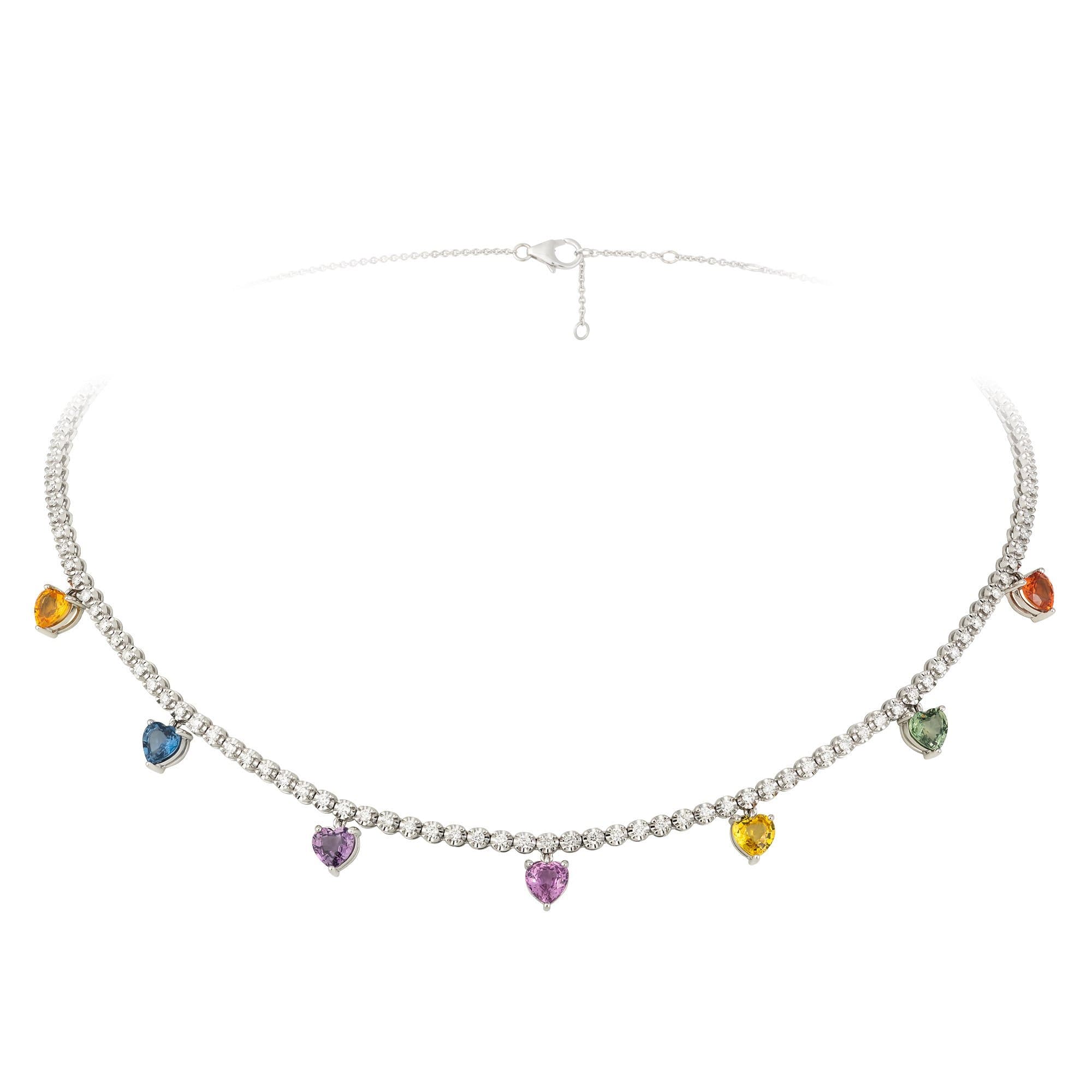 Chic Diamond 18K White Gold Necklace for Her by Natkina