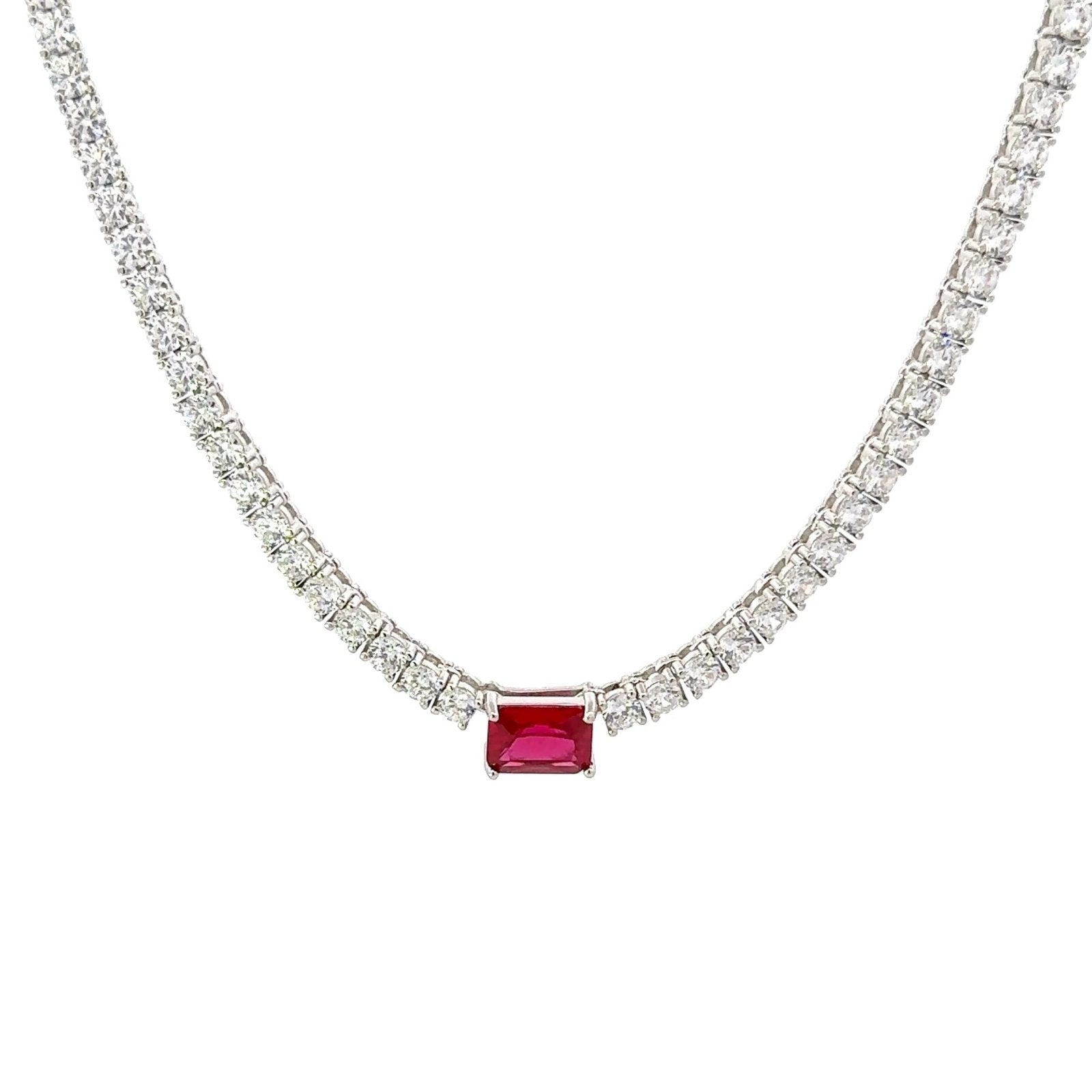Classic Baguette Center Silver Choker by Natkina