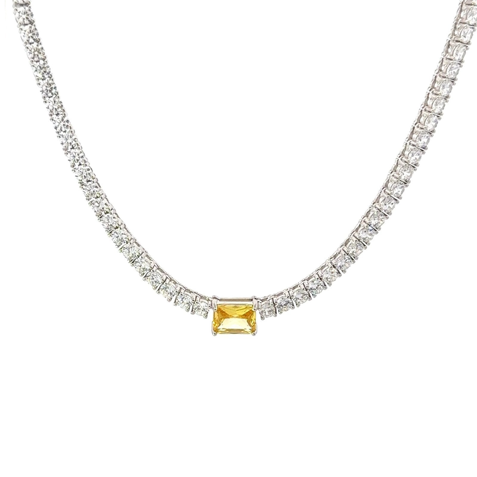 Classic Baguette Center Silver Choker by Natkina