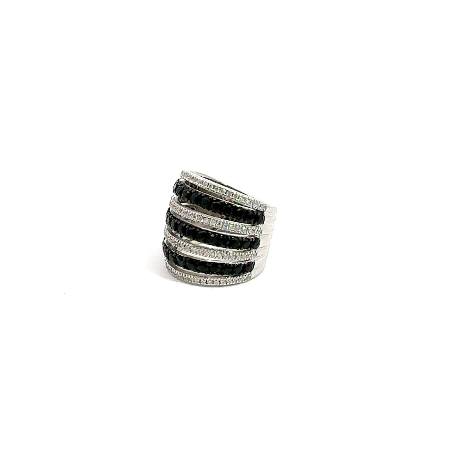 Classic Black & White Silver Ring SS24 by Natkina