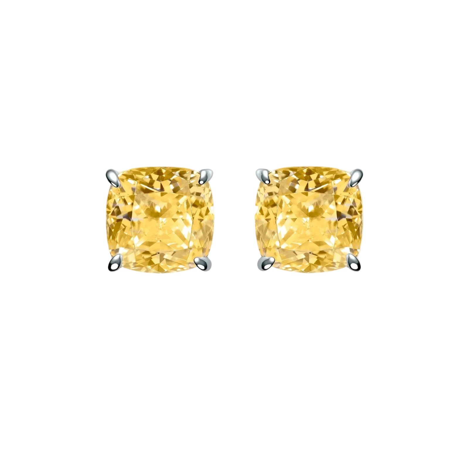 Classic Cushion Cut 8x8 mm Silver Stud Earrings by Natkina