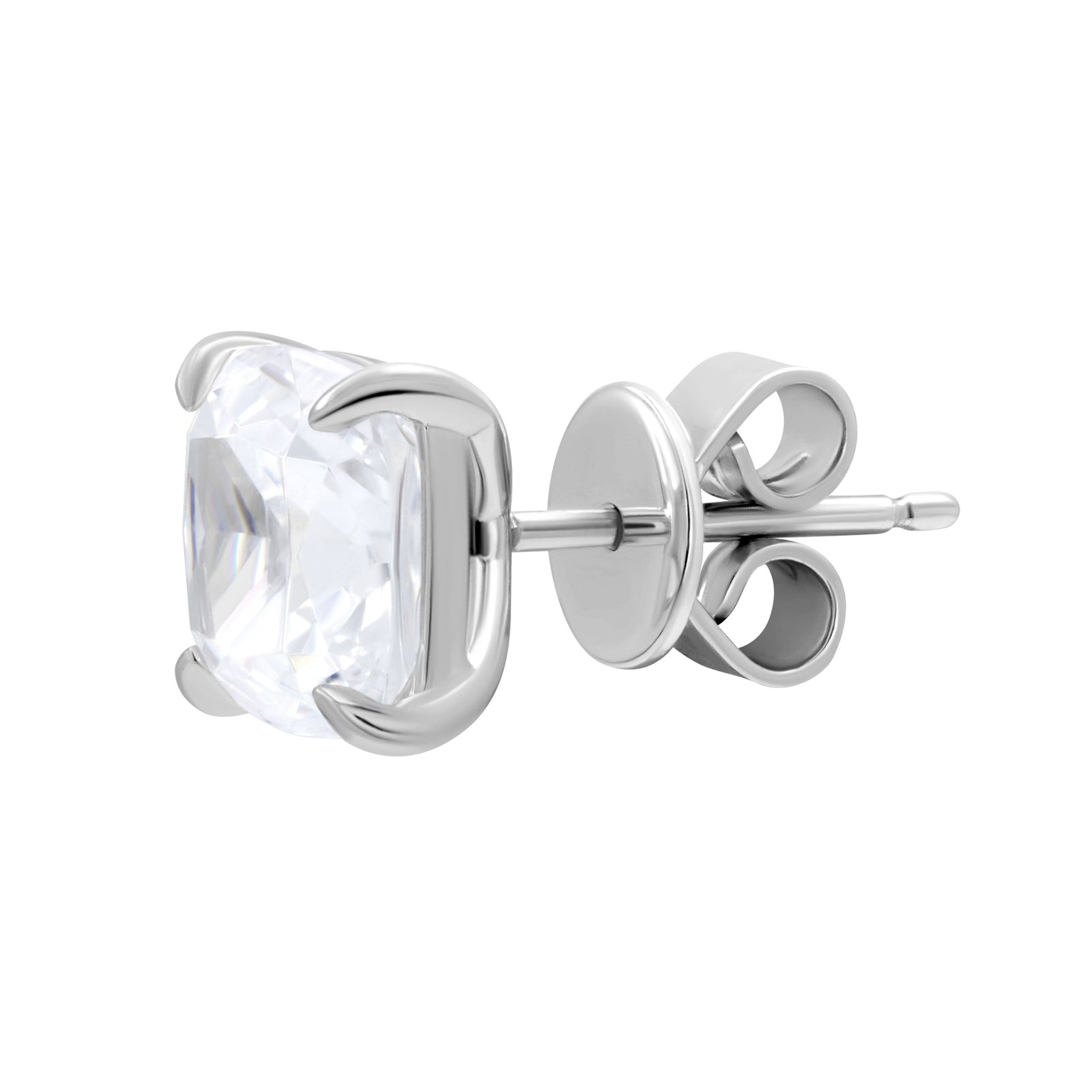 Classic Cushion Cut 8x8 mm Silver Stud Earrings by Natkina