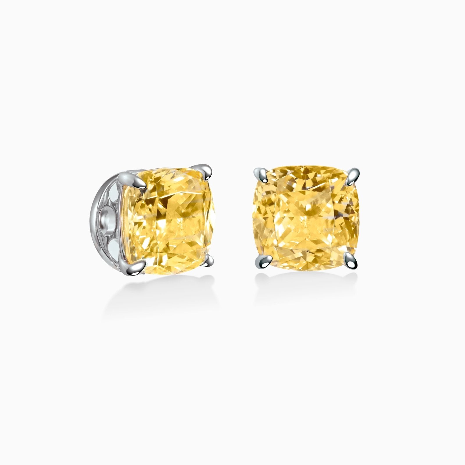Classic Cushion Cut 8x8 mm Silver Stud Earrings by Natkina