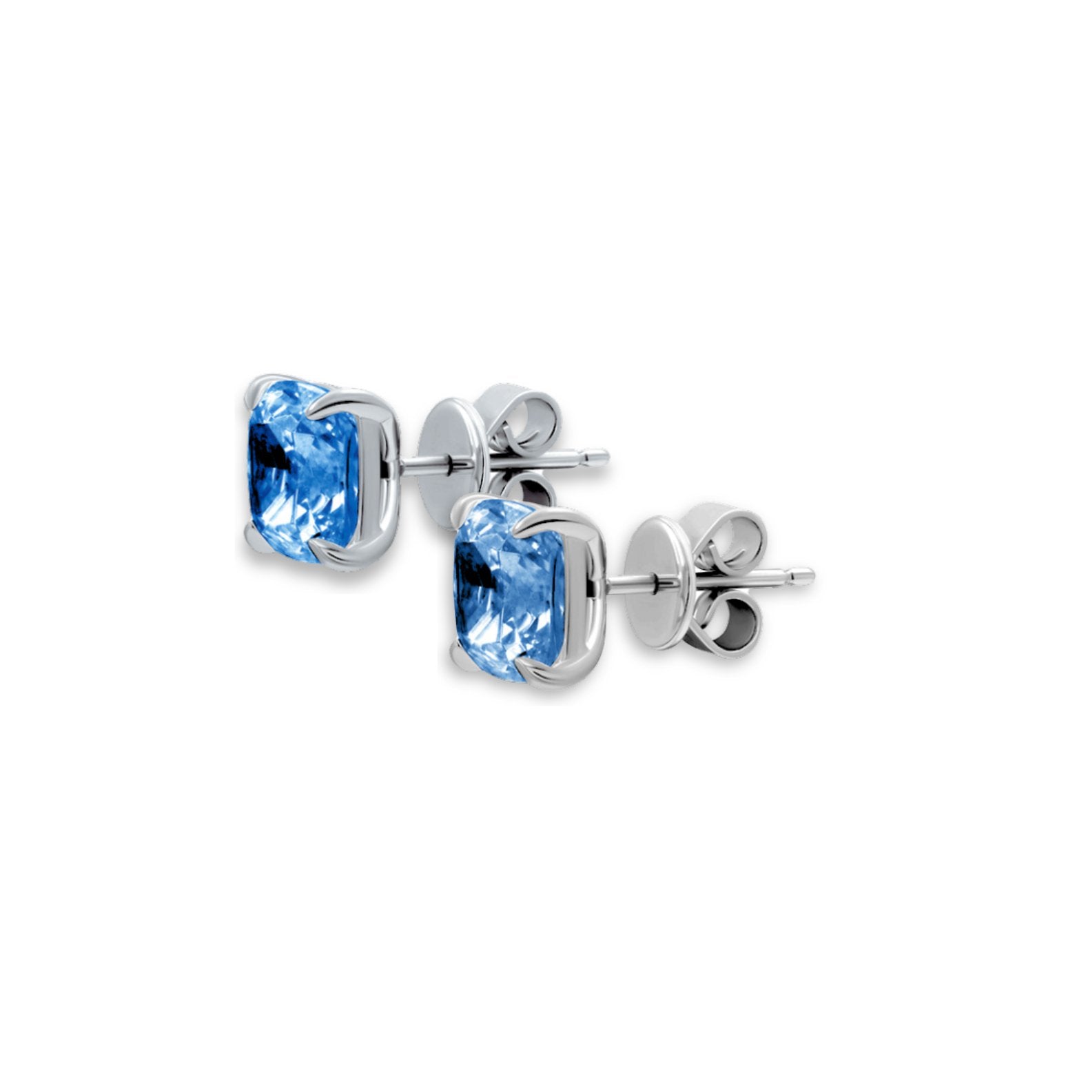 Classic Cushion Cut 8x8 mm Silver Stud Earrings by Natkina