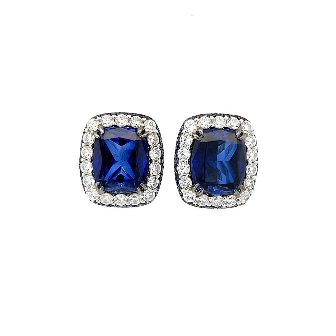 Classy Cushion Cut Festive Silver Earrings by Natkina