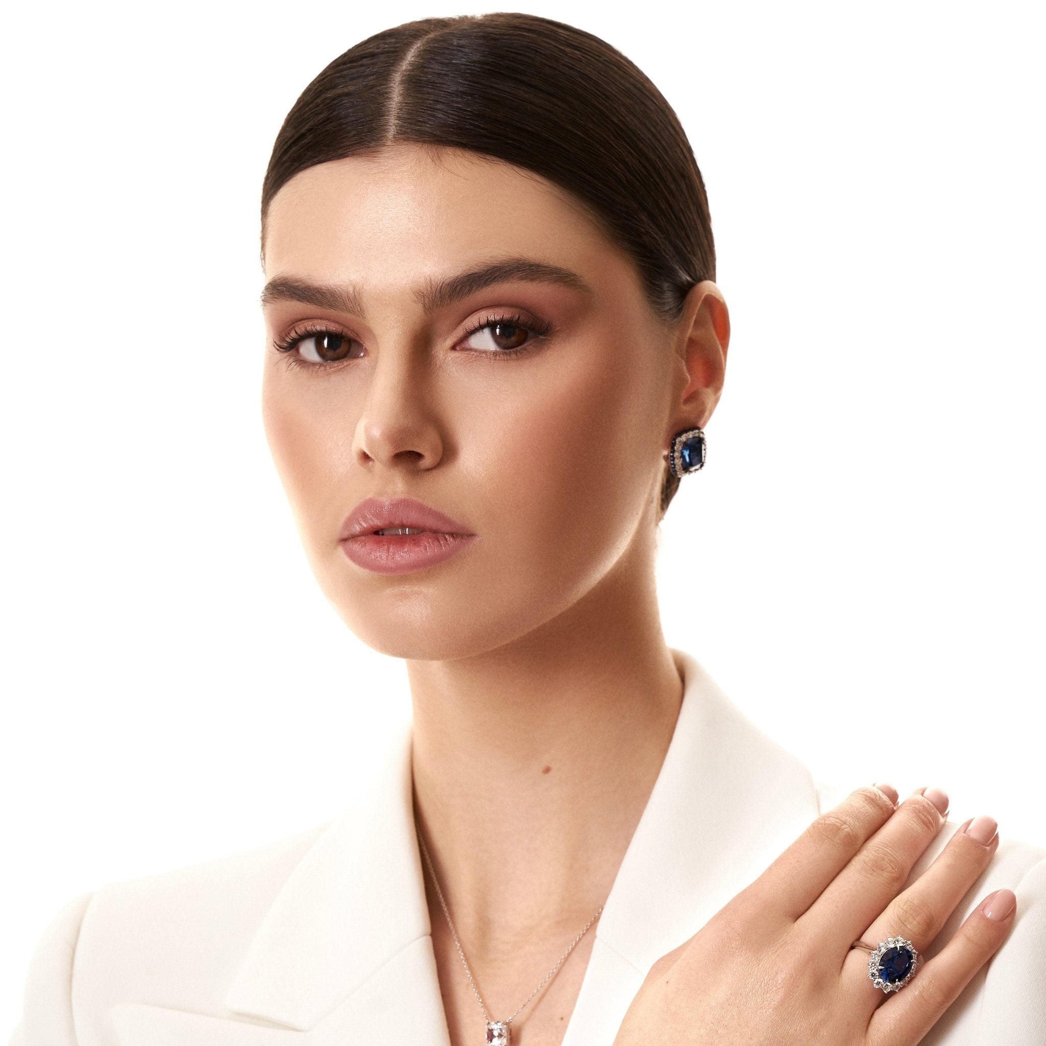 Classy Cushion Cut Festive Silver Earrings by Natkina