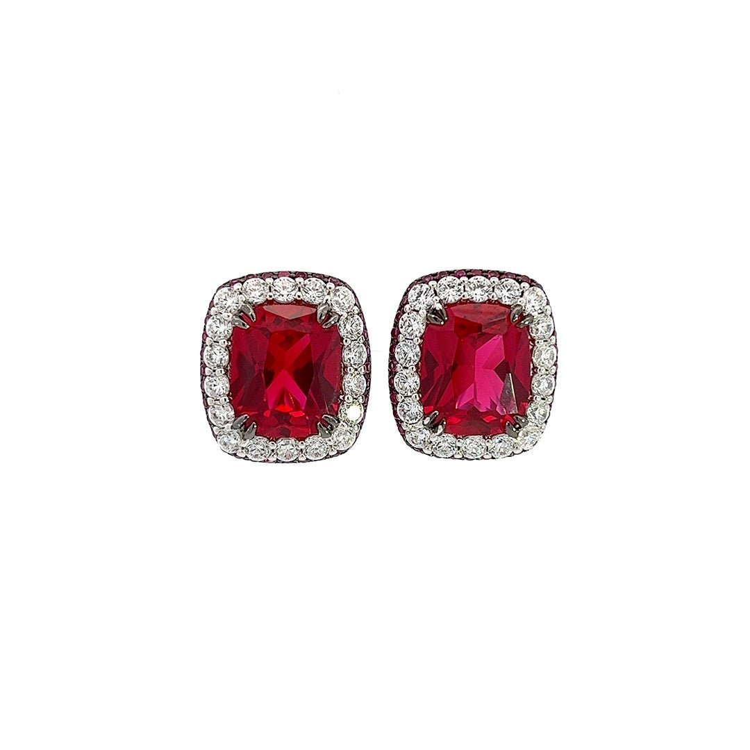 Classy Cushion Cut Festive Silver Earrings by Natkina