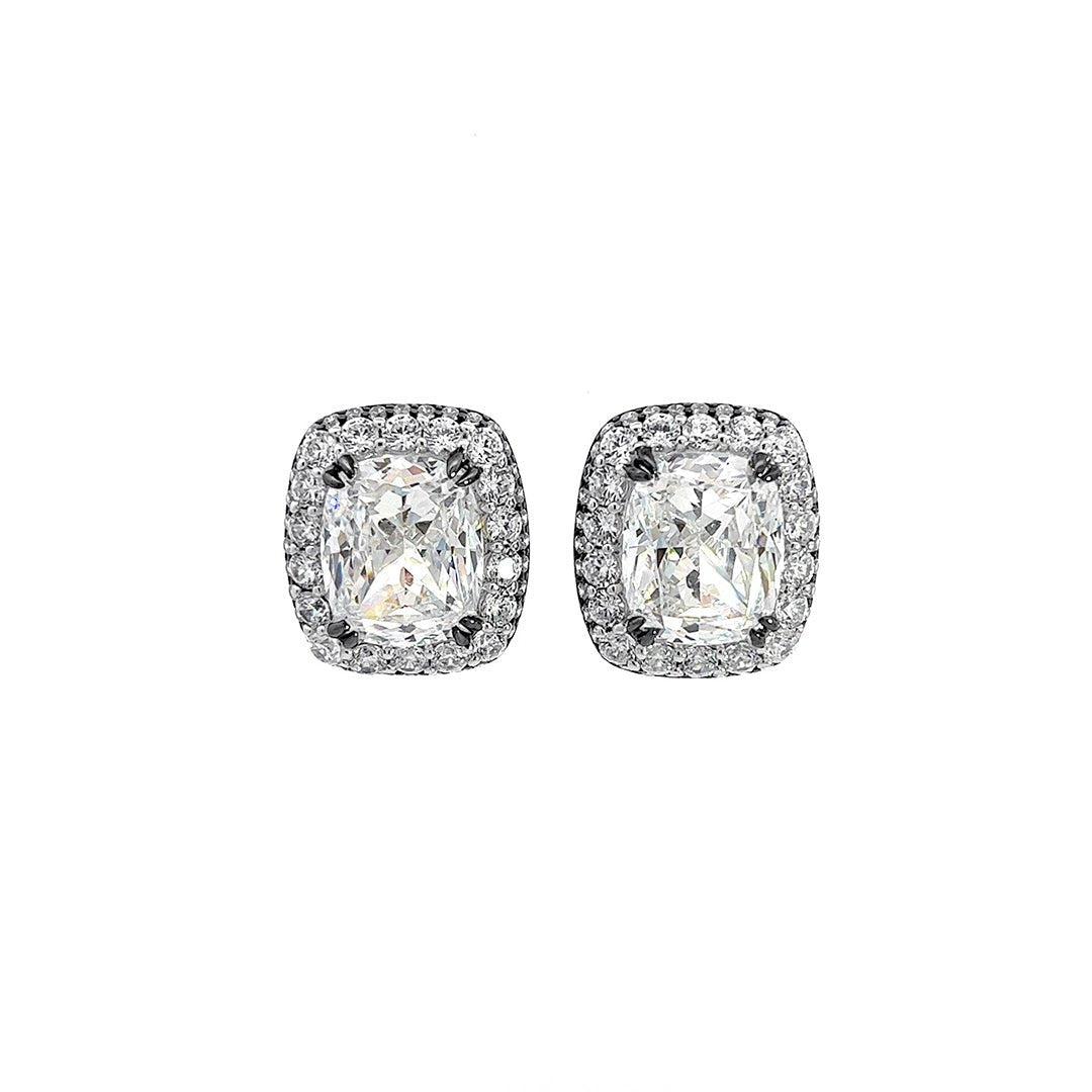 Classy Cushion Cut Festive Silver Earrings by Natkina