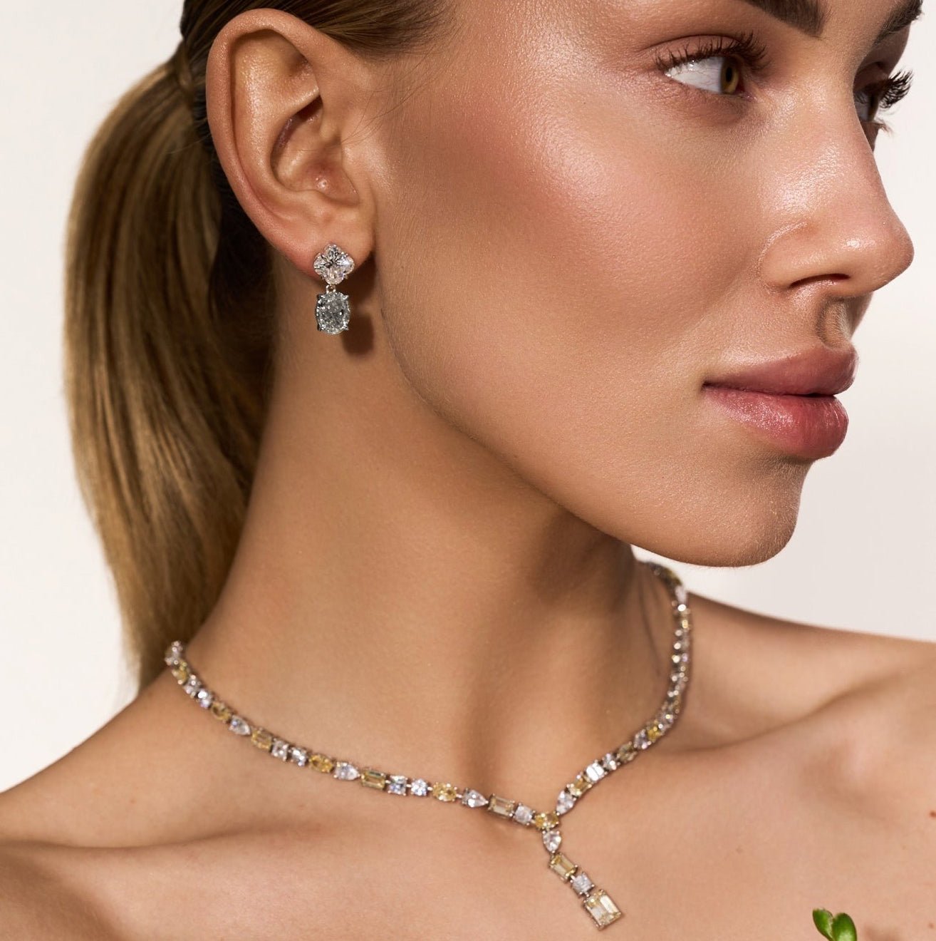 Crystal Clover Drop Earrings by Natkina