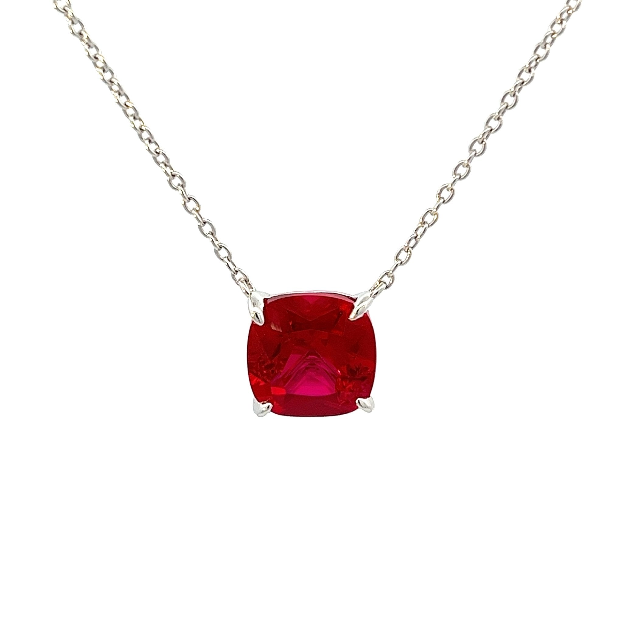 Cushion Cut Classic Diamond Silver Necklace by Natkina
