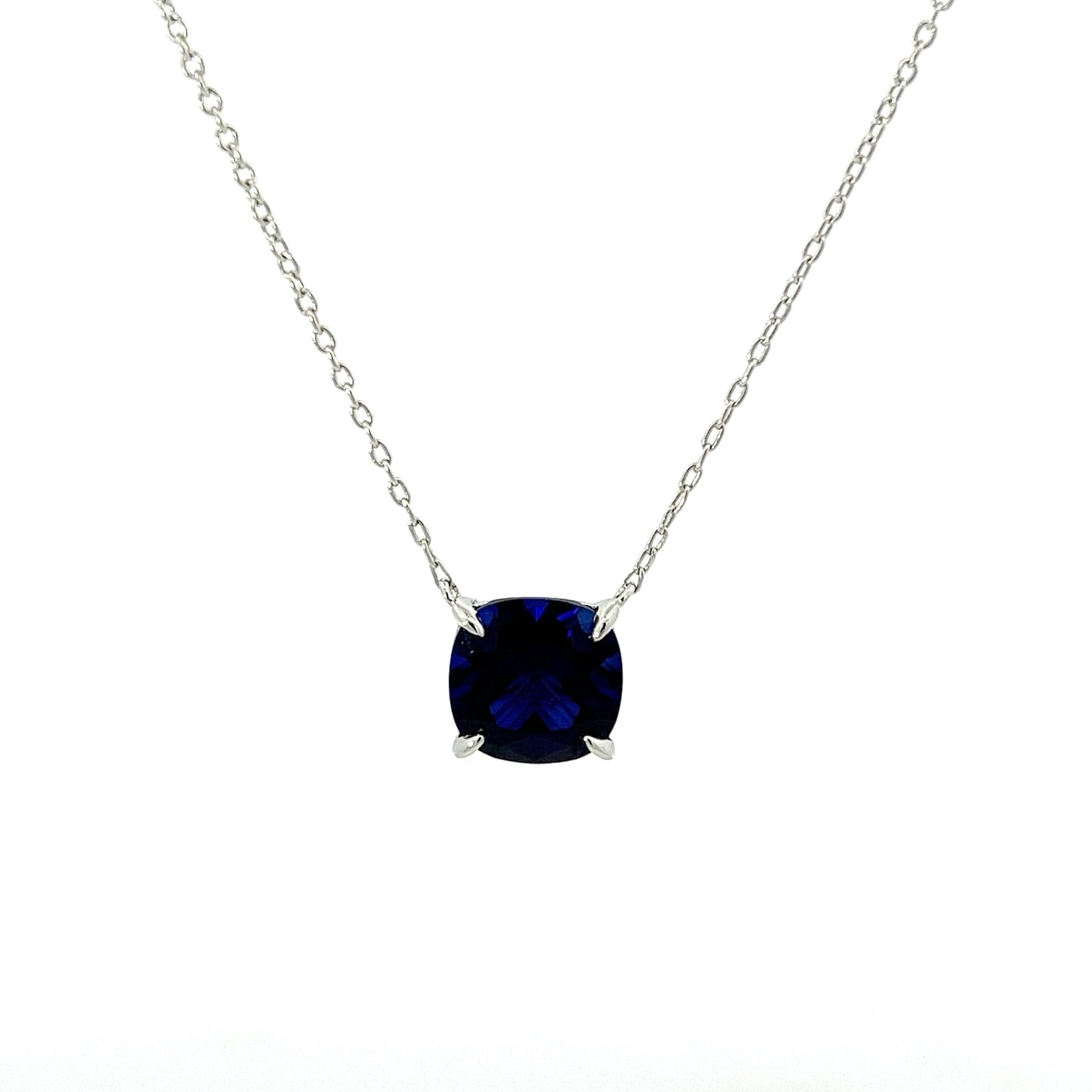 Cushion Cut Classic Diamond Silver Necklace by Natkina