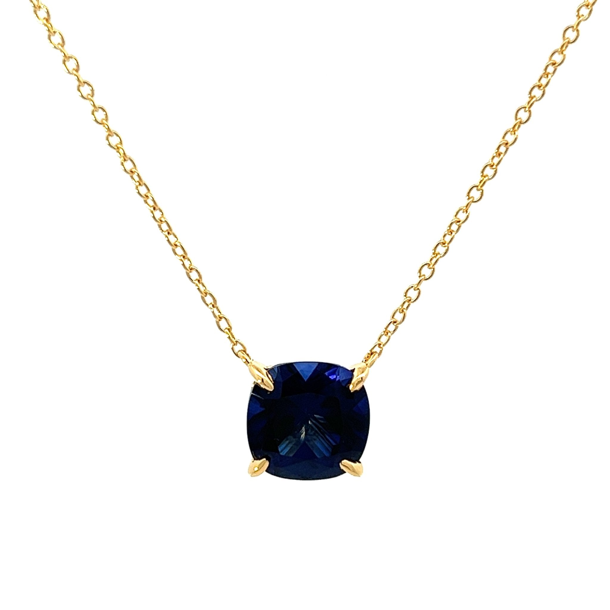 Cushion Cut Classic Diamond Silver Necklace by Natkina