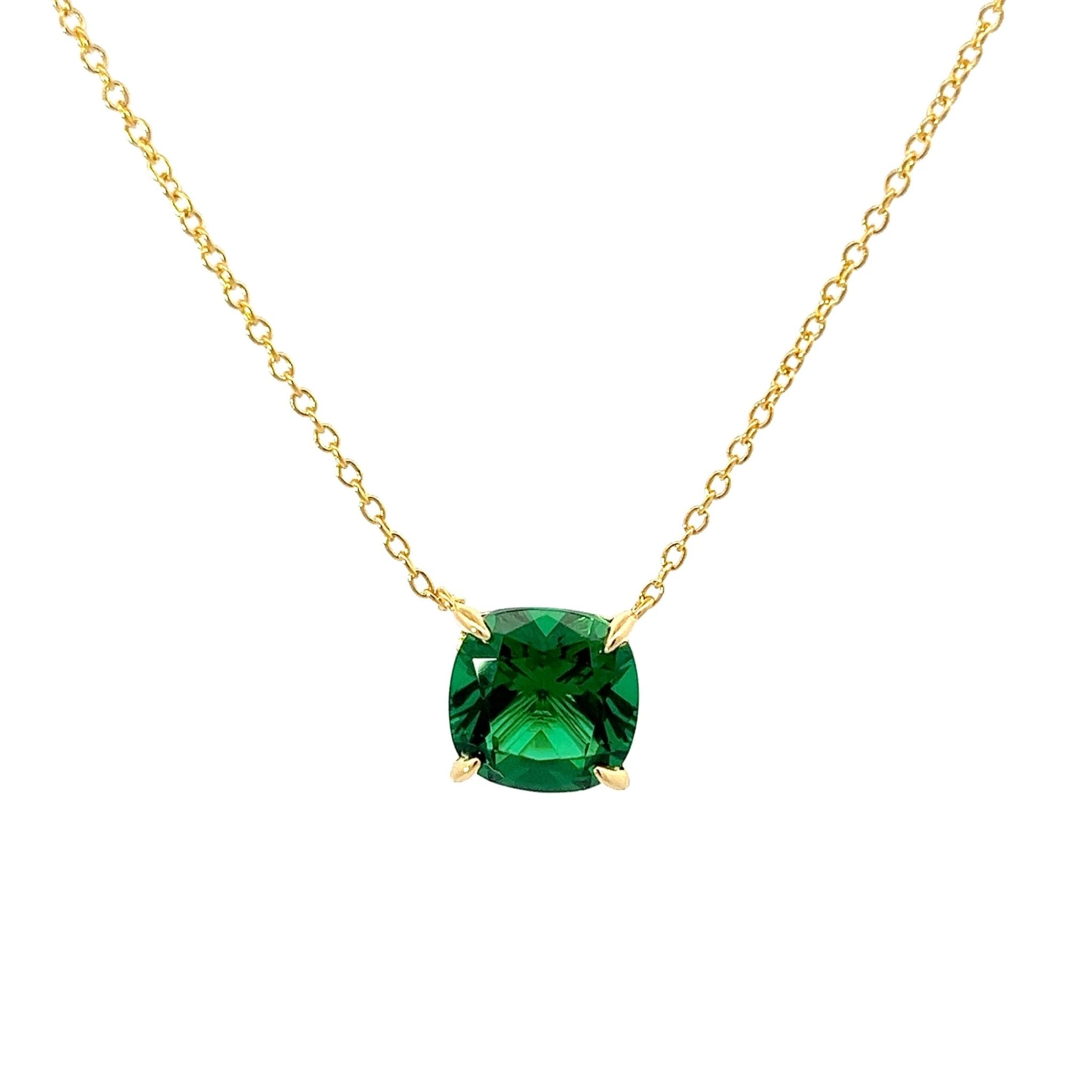 Cushion Cut Classic Diamond Silver Necklace by Natkina