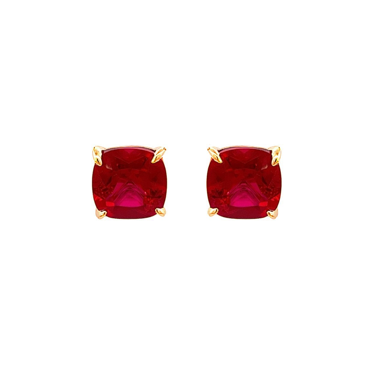 Cushion Cut Classic Diamond Silver Stud Earrings by Natkina