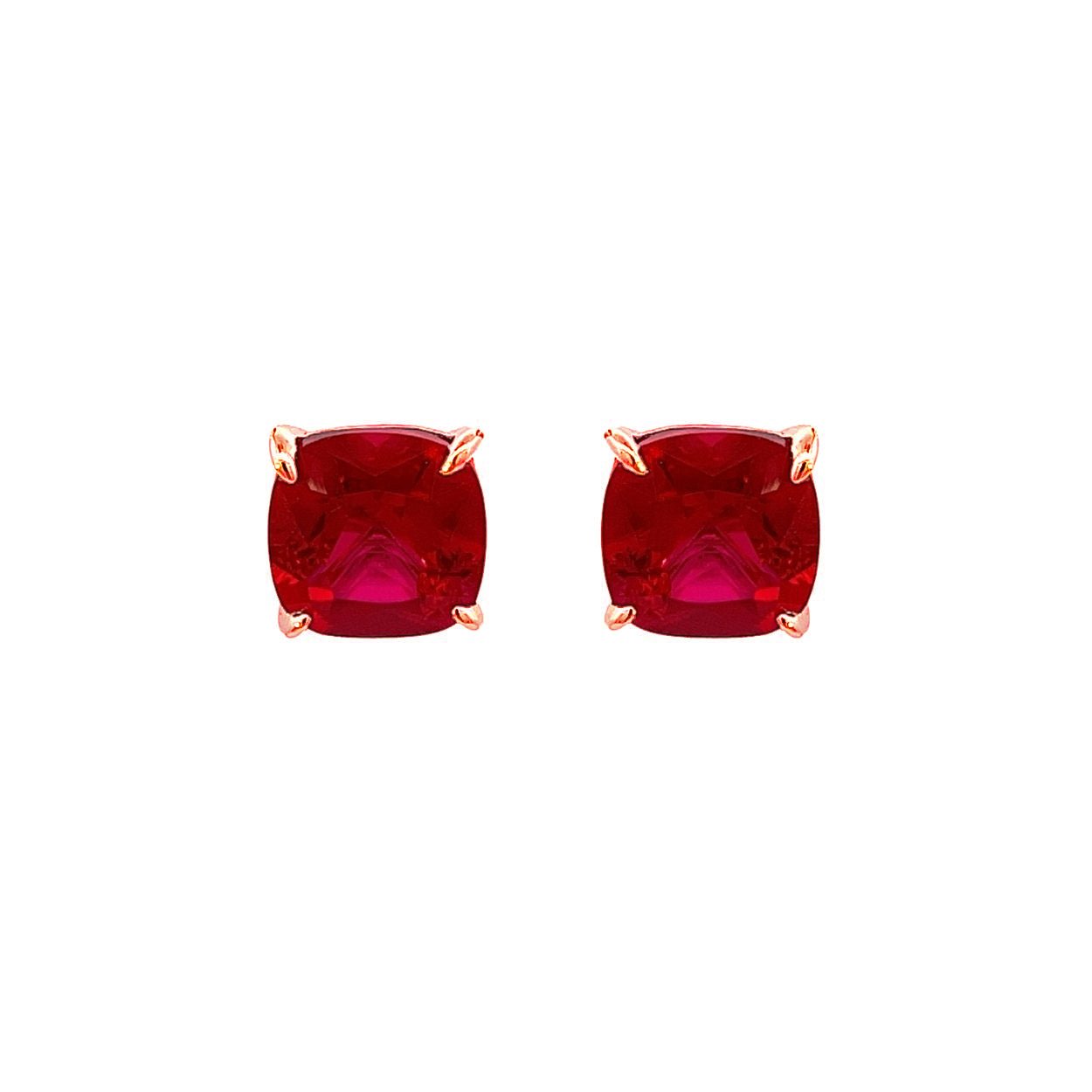 Cushion Cut Classic Diamond Silver Stud Earrings by Natkina