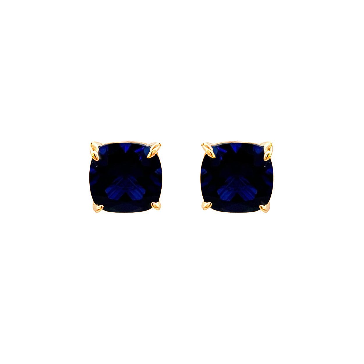 Cushion Cut Classic Diamond Silver Stud Earrings by Natkina