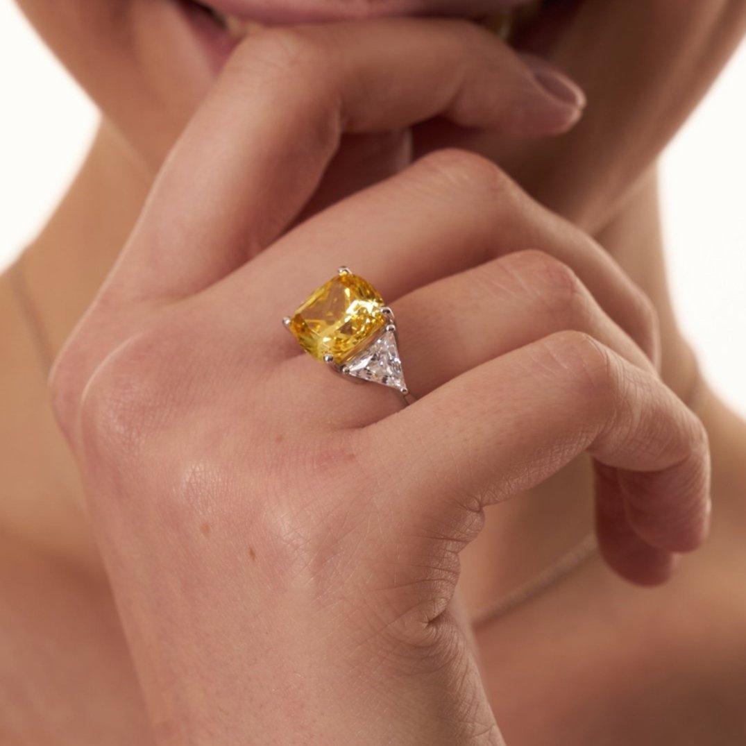 Cushion Cut Diamond Alternative Silver Ring Karolina by Natkina