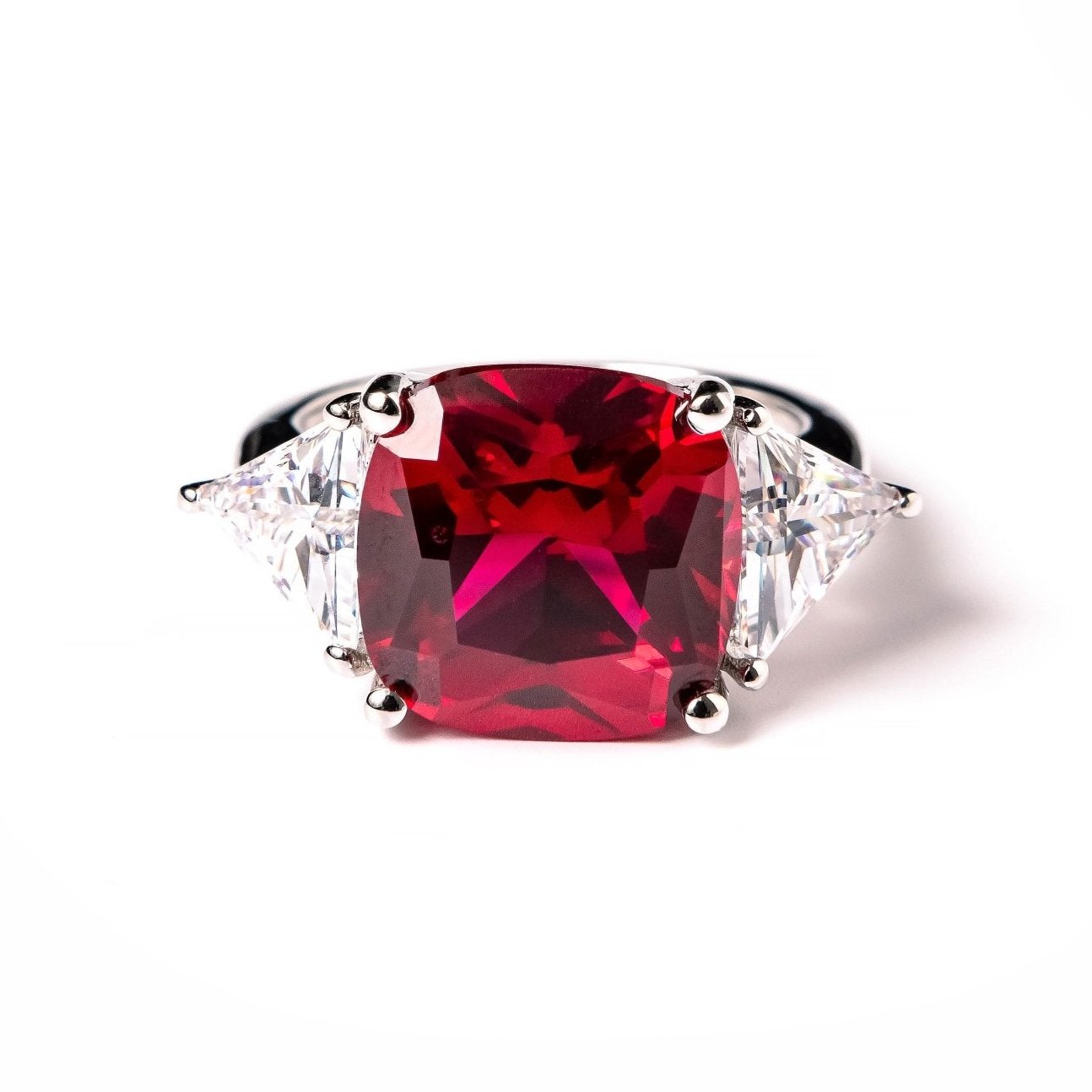 Cushion Cut Diamond Alternative Silver Ring Karolina by Natkina