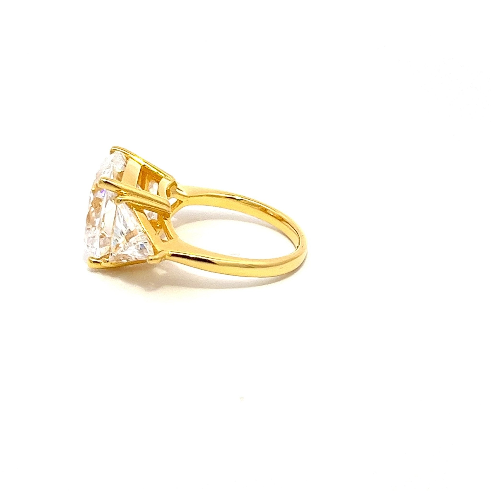 Cushion Cut Diamond Imitation Gold Plated Silver Ring Karolina by Natkina
