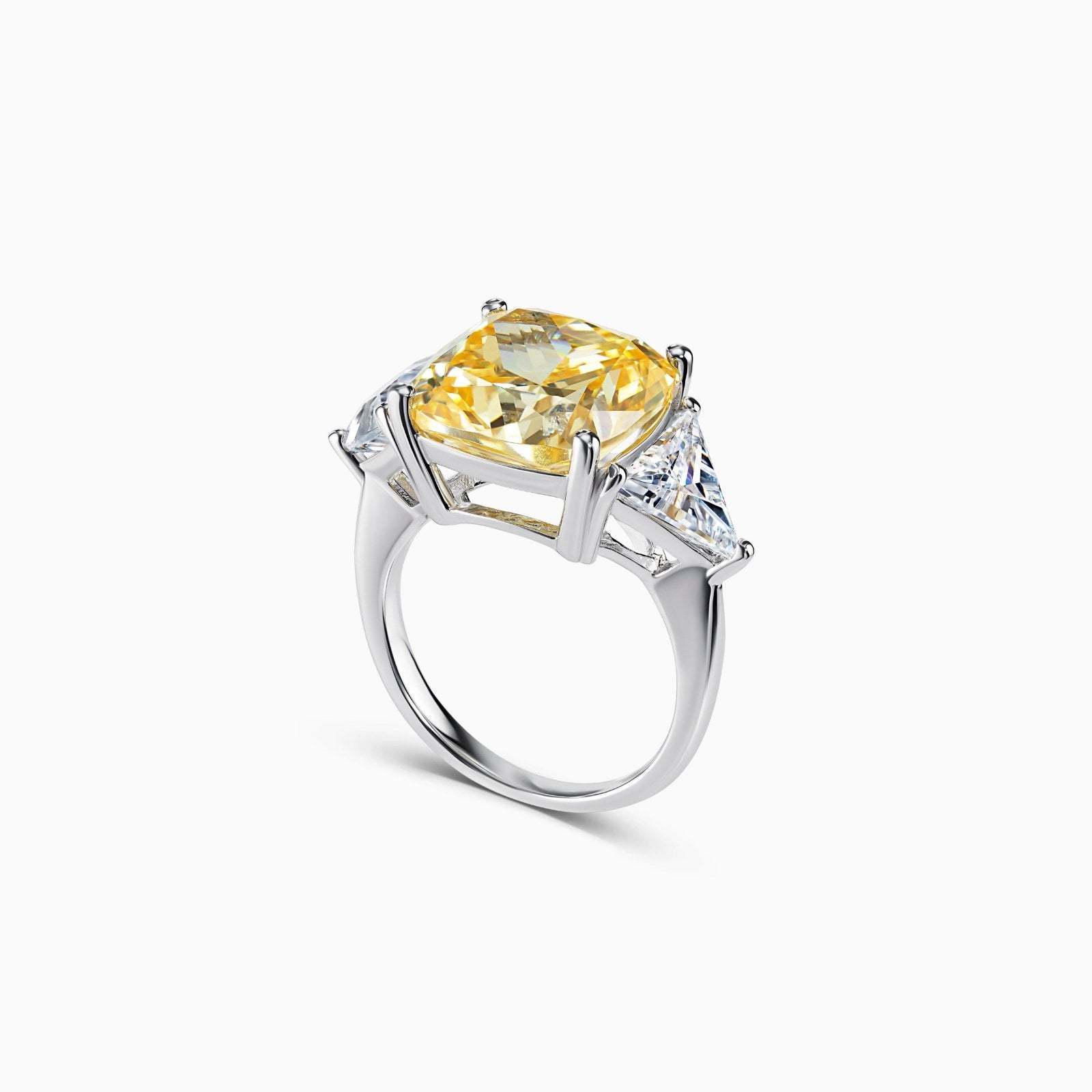Cushion Cut Karolina White Silver Ring by Natkina