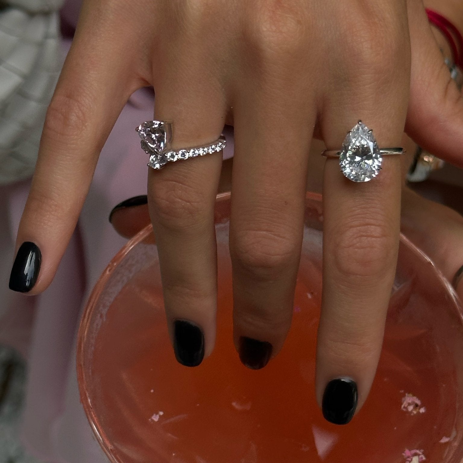 Dazzling Pear Cut Silver Ring by Natkina