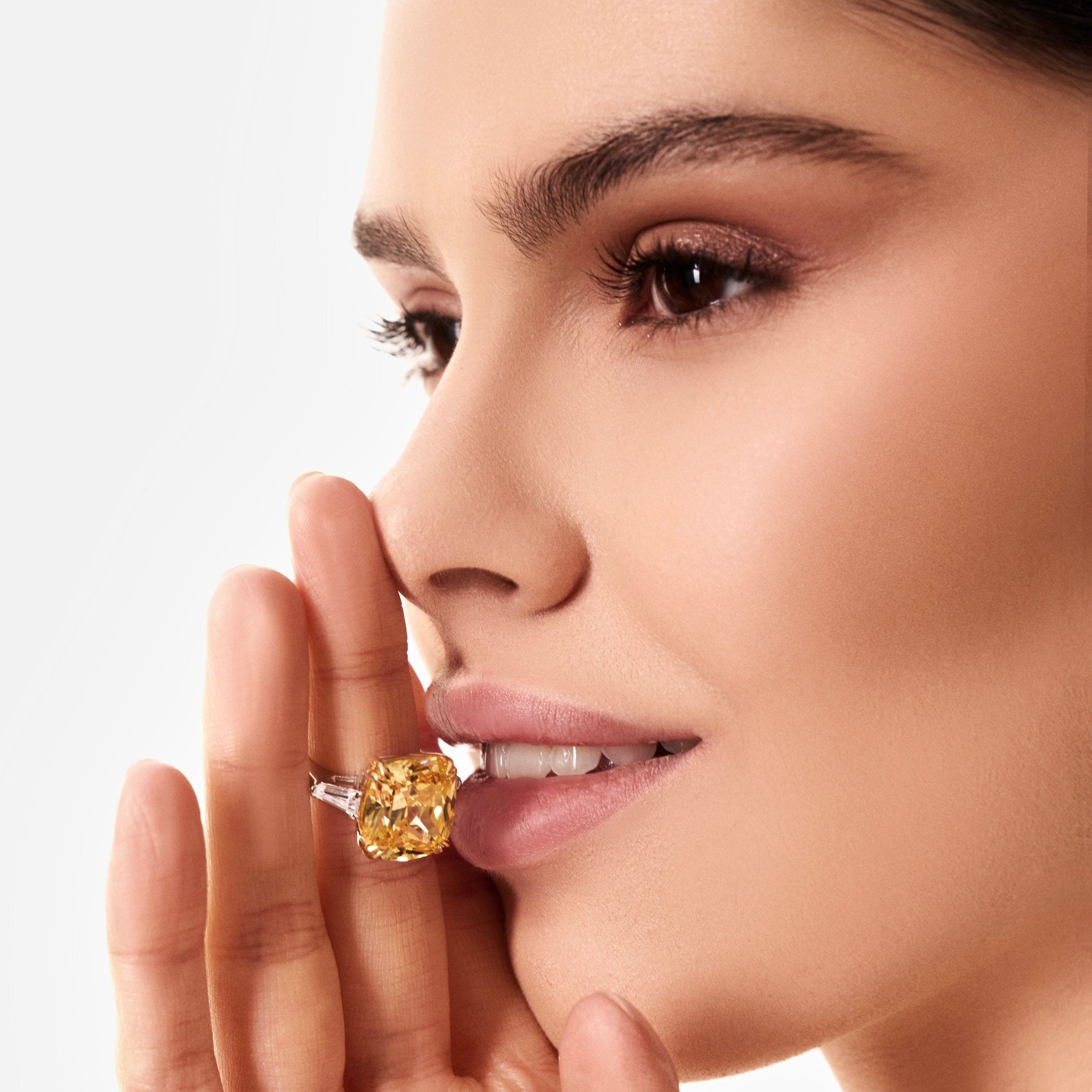 Delicate Cushion Cut CZ with Tappered Baguettes Silver Ring by Natkina