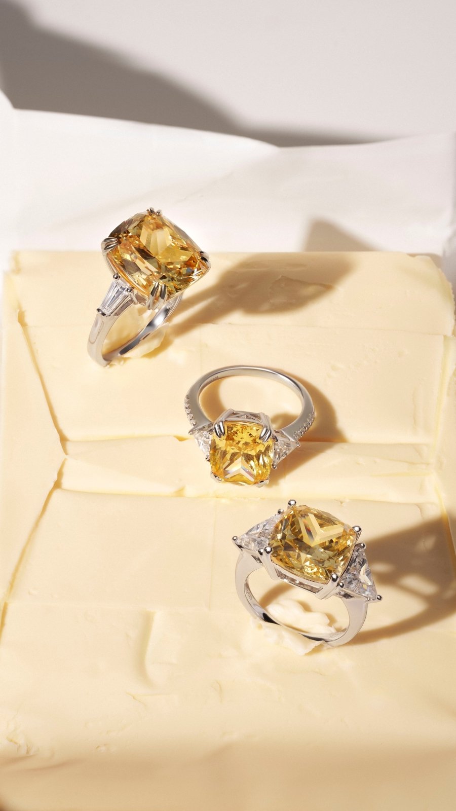 Delicate Cushion Cut with Baguettes Ring by Natkina