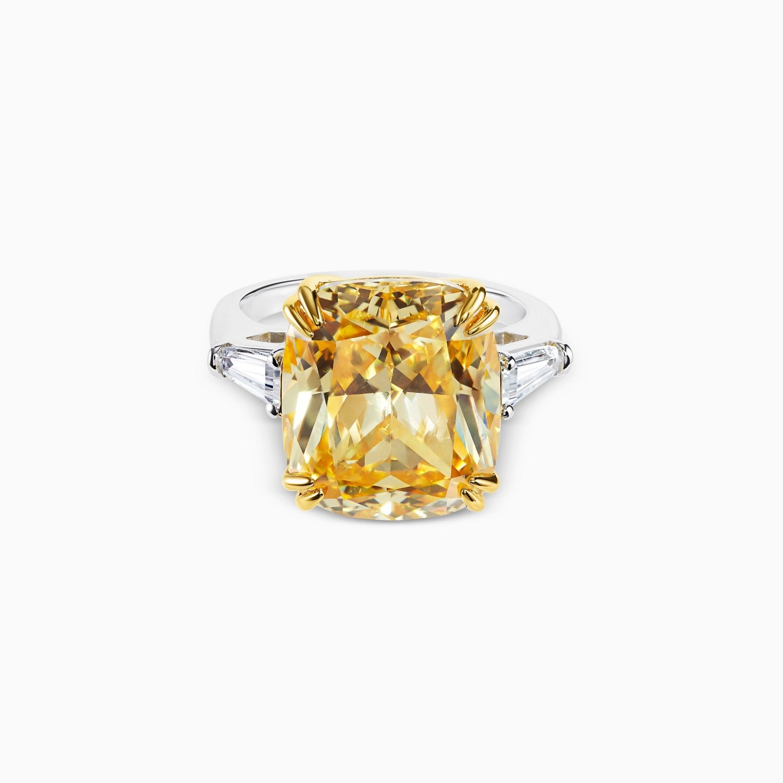 Delicate Cushion Cut with Baguettes Ring by Natkina