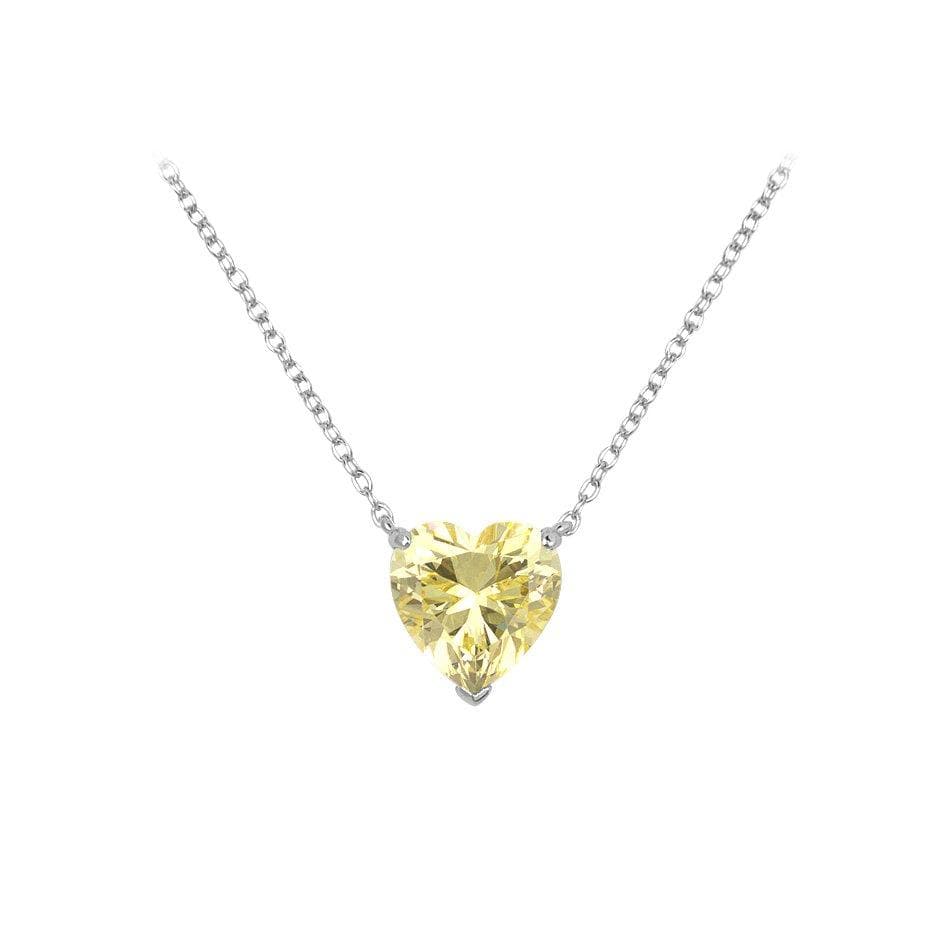Diamond Alternative Heart Silver Necklace by Natkina